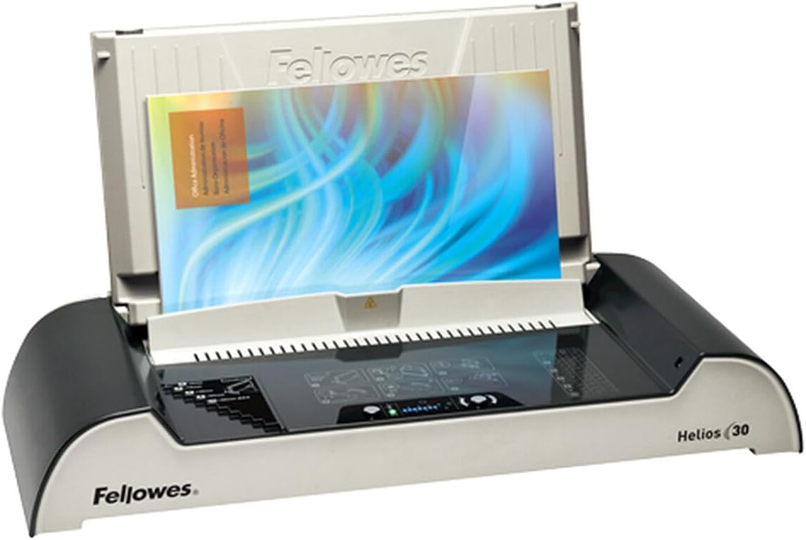 Fellowes Binding Machine for Office - 4 Minute Heat Up Helios 30 300 A4 Sheet Thermal Binder Machine with Sleep Mode and Advanced Safety - Thermal Binding Machine for Office Documents - Graphite