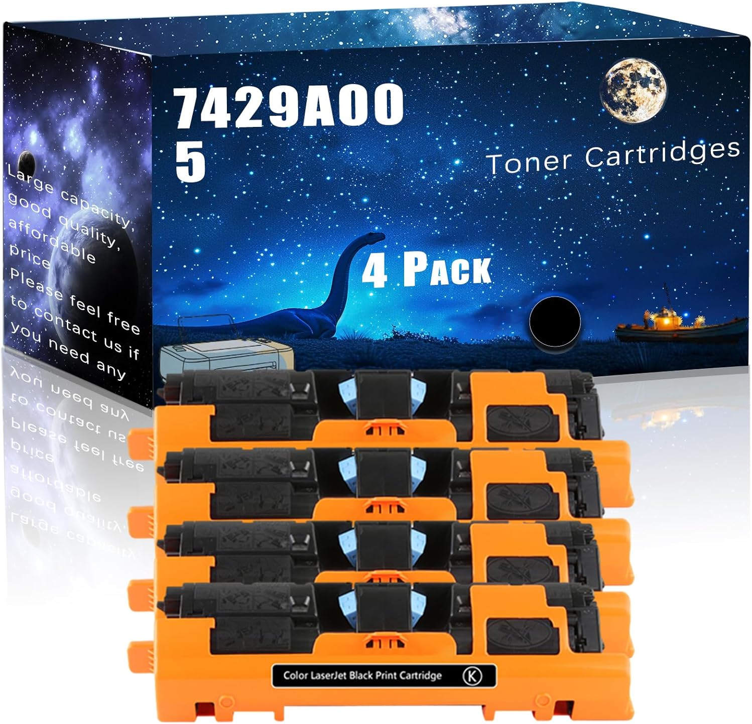 7429A005 Compatible Toner Cartridges Replacement for Canon High Yield Compatible Color imageCLASS MF8180c MF8170c Printers, Meet Printing Needs (4 Pack Black)