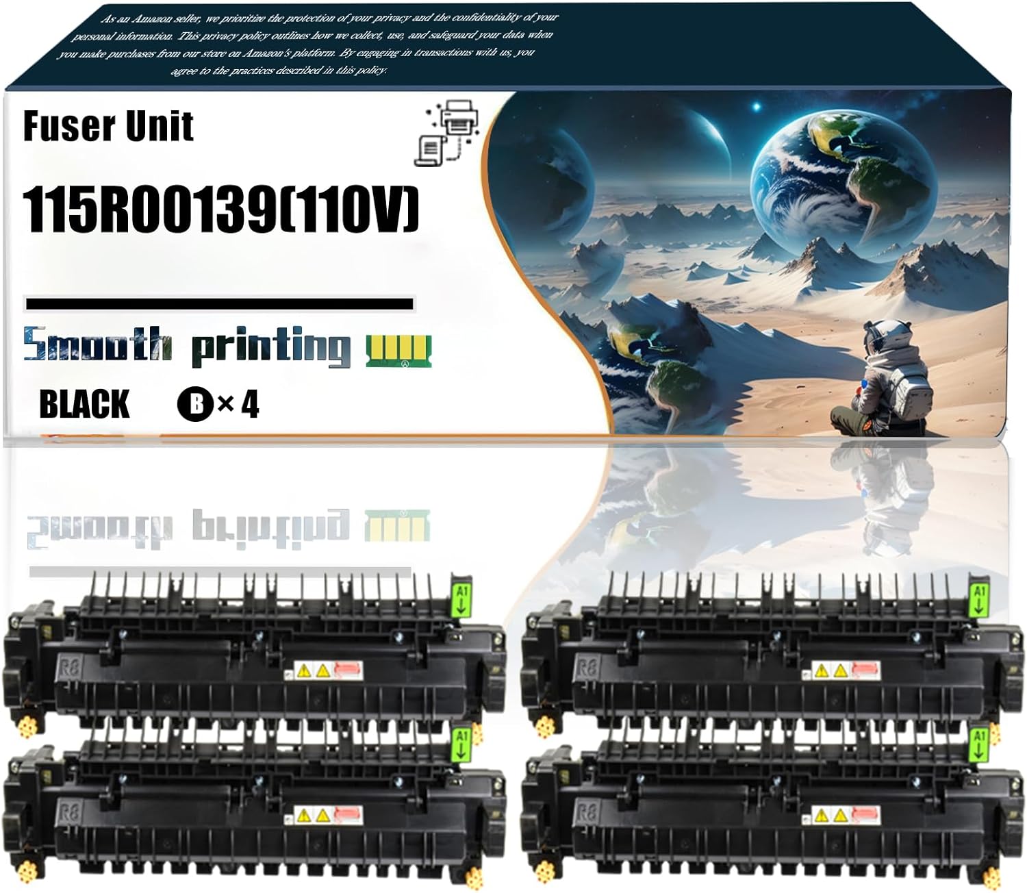 Replacement Parts Fuser Unit 115R00139(110V) Compatible with Xerox VersaLink B600DN B600DT B600DX B600DXF B600DXP VersaLink B605S Printers, Contains Chip and Clear Printing (4 Pack Black)