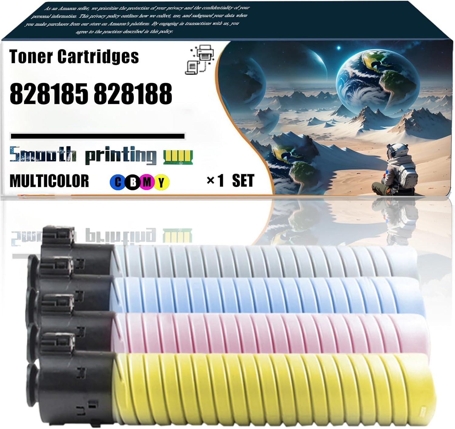 LSSF Replacement Parts Toner Cartridges 828185 828188 828187 828186 Compatible with Ricoh Pro C651EX C751 C751EX Printers, Contains Chip and Clear Printing (4-Pack BK/C/M/Y)