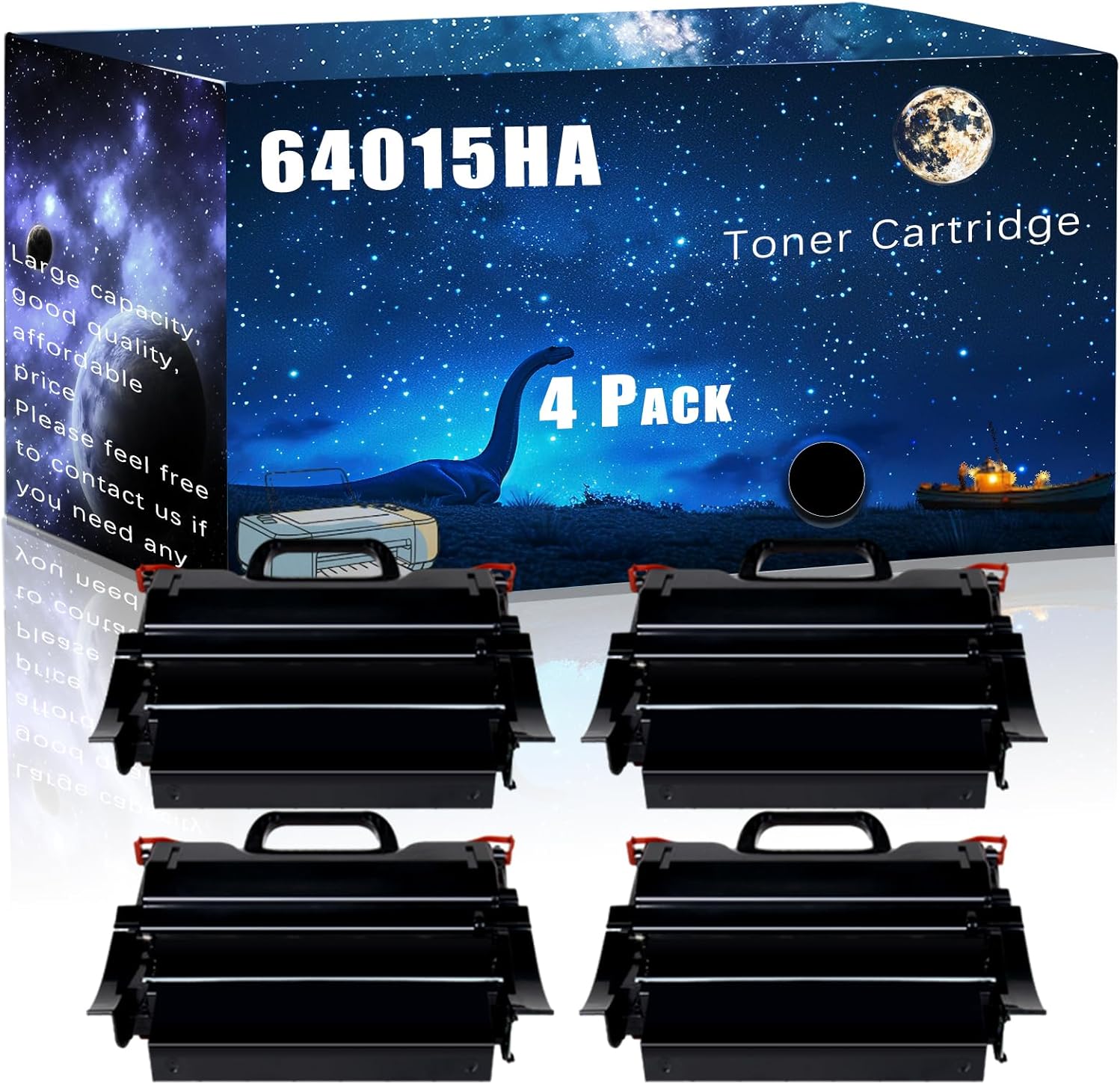 64015HA Compatible Toner Cartridge Replacement for Lexmark High Yield Compatible T640 T640DN T640DTN T640N T640TN Printers, Meet Printing Needs (4 Pack Black)