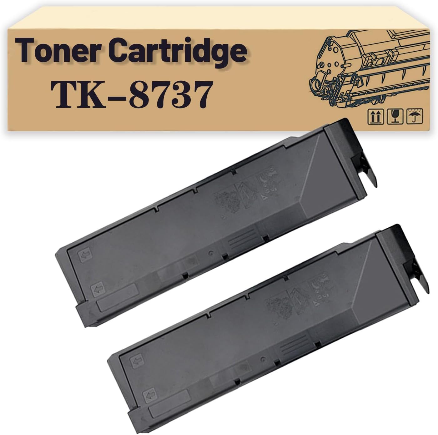 LISTWA Compatible Toner Cartridges Replacement TK-8737 TK8737 for Kyocera 7052ci 7353ci 8052ci 8353ci Printers, High Yield 85,000 Pages Black*2