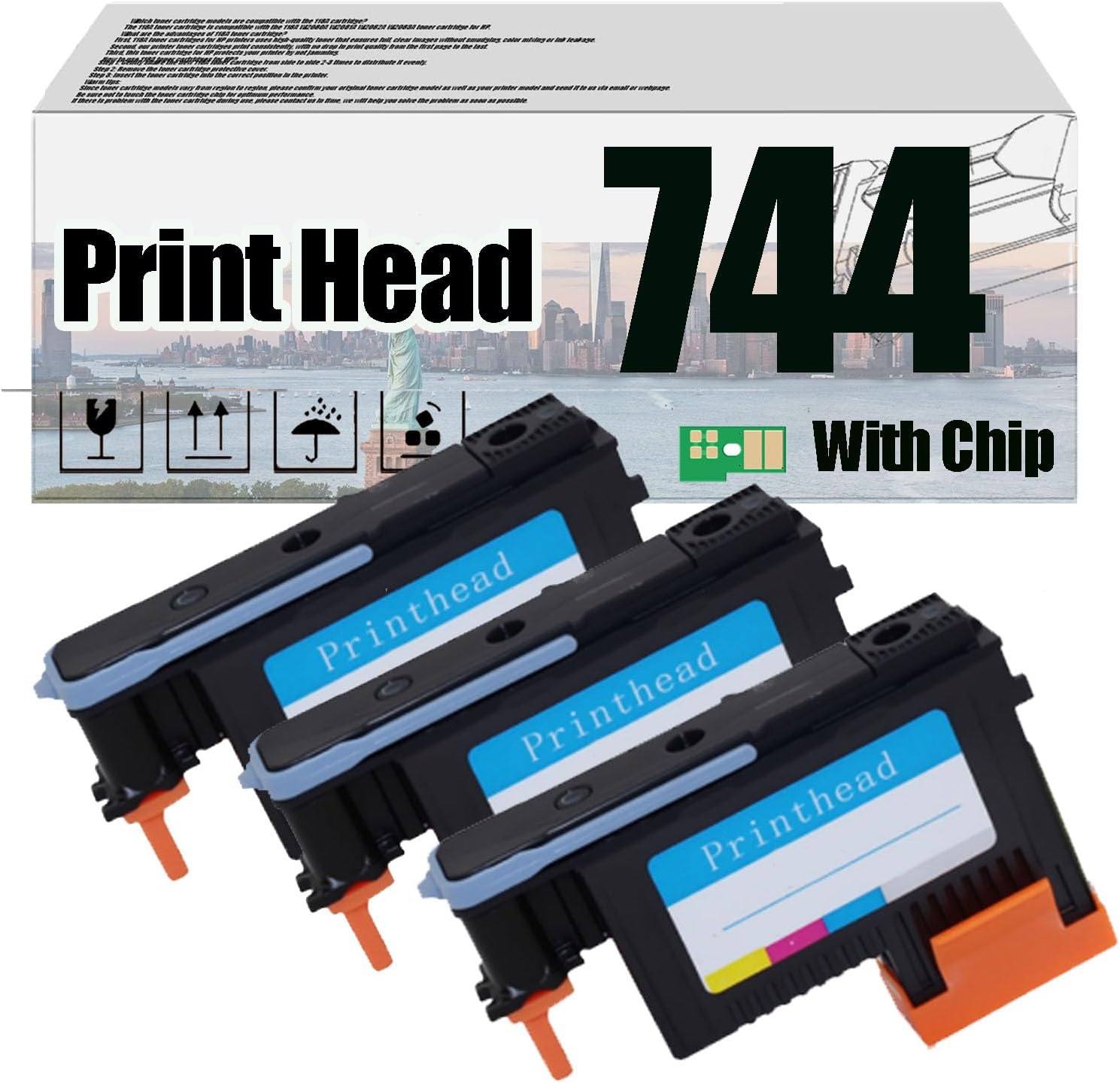 AWDAXC 744 F9J86A F9J87A F9J88A Print Head, Compatible for HP DESIGNIET Z2600 Z5600 Printers —— High Print Volume with Chip Combo Pack