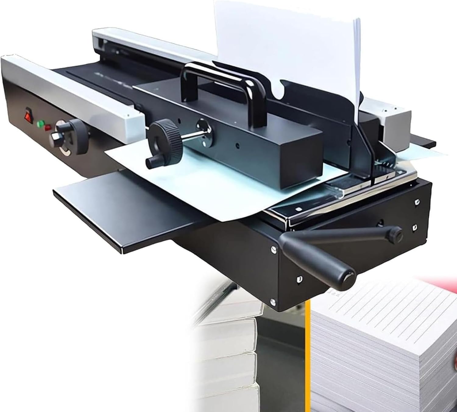 HYUIO Wireless Glue Book Binding Machine 1200W, Hot Melt Glue Paper Punch Binder, Glue Binding Thickness 40mm, Binding Length 32cm, for Paper Books Contract File Document