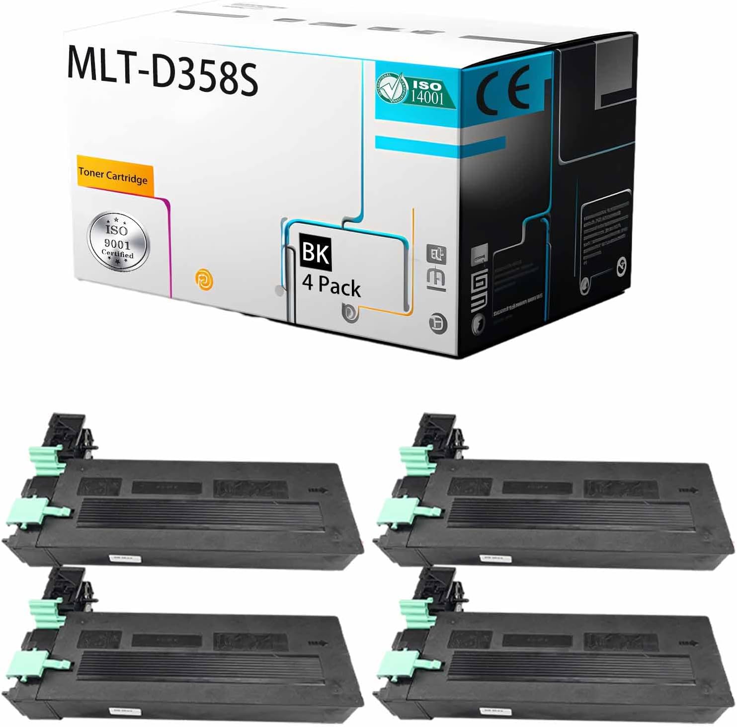 LSSF MLT-D358S SV112A Toner Cartridge Compatible for Samsung MultiXpress M4370LX MultiXpress M5370LX Printer [High Print Page Volume with Chip] (Black 4Pack)