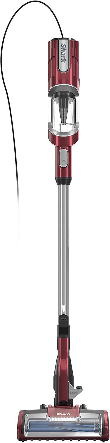 Shark HZ602 Ultralight Pet Pro Corded Stick Vacuum with PowerFins & Self-Cleaning Brushroll, Comet Red (Renewed)