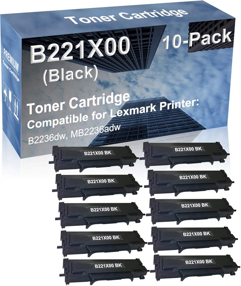 10-Pack Compatible High Yield B2236dw, MB2236adw Printer Cartridge Replacement for B221X00 Toner Cartridge (Black)