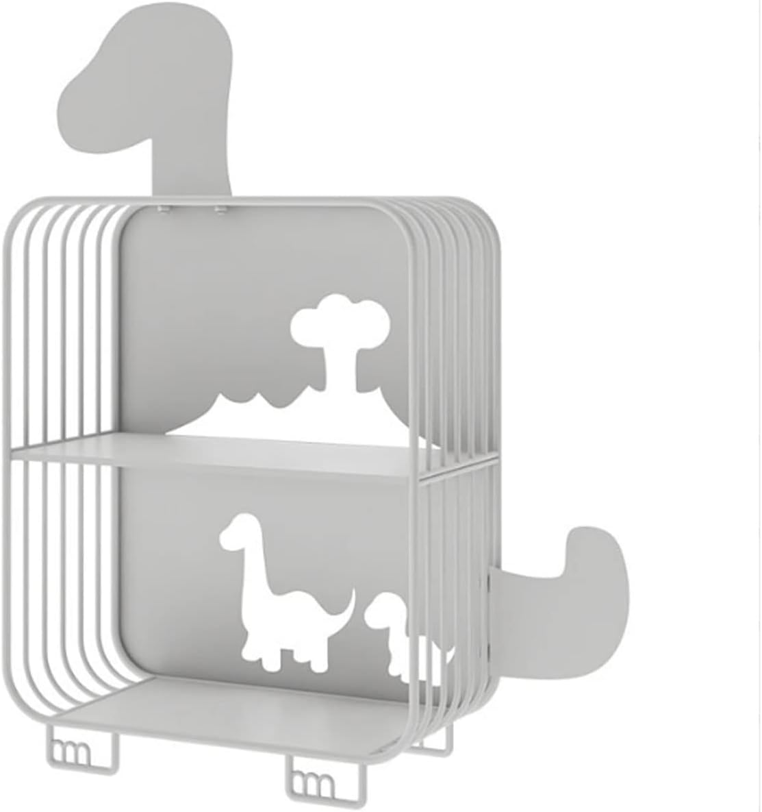 SYALEO Dinosaur Shape Bookshelf Creative Wrought Iron Storage Display Bedside Cabinet Cute Shelf Multifunctional Bookcase for Bedroom