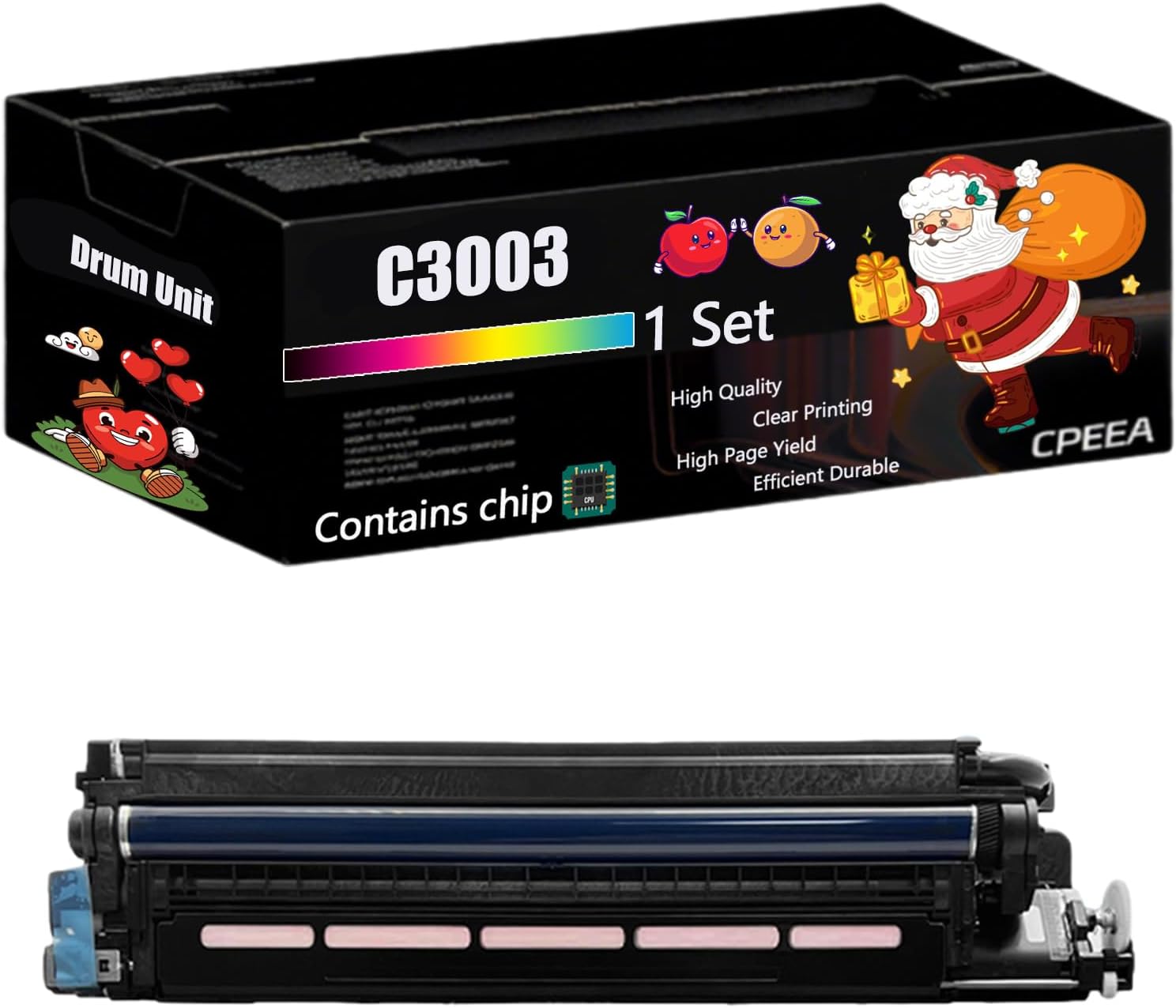 Compatible for Ricoh C3003 Drum Unit Work for Ricoh MP C3503 C3003 C4503 C5503 C6003 Printers, with Chip, High Yield 200000 Pages, Clear Printing (4-Pack BK/C/M/Y)