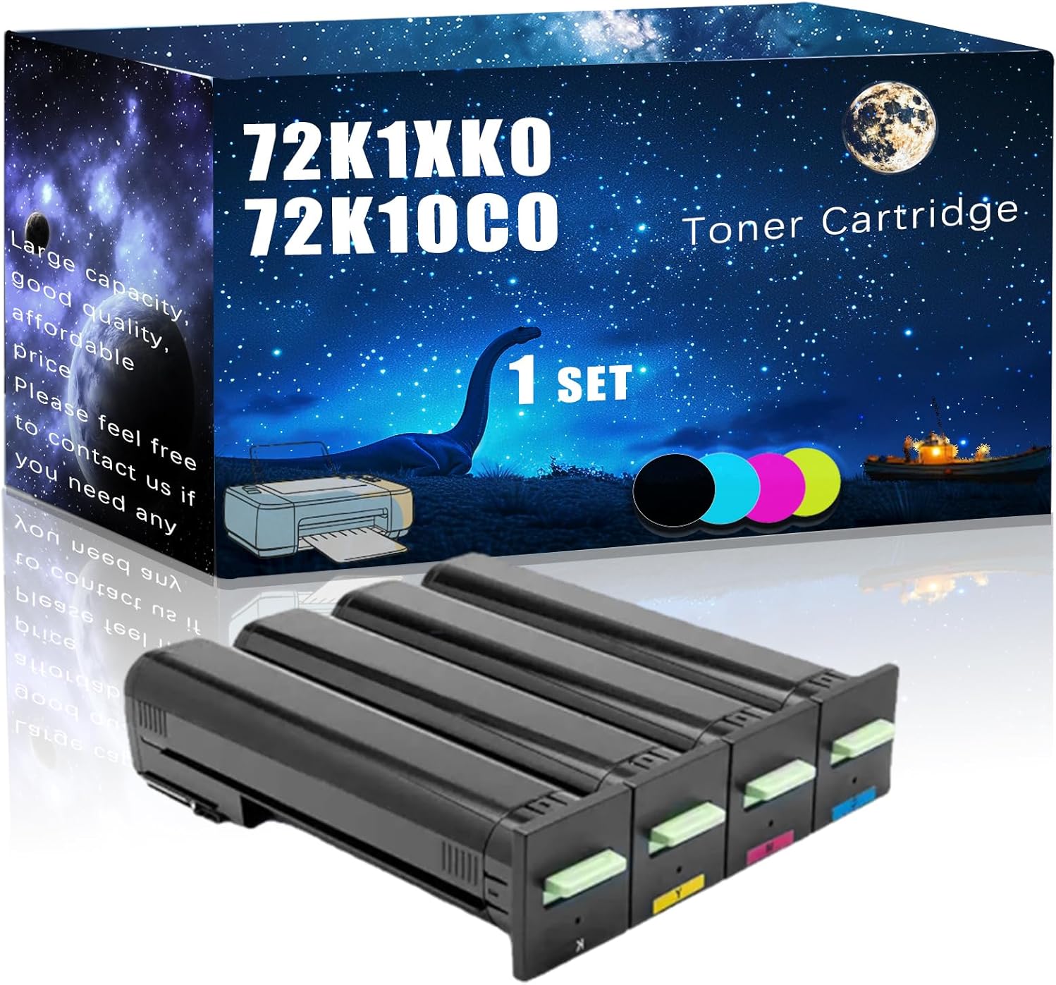 72K1XK0 72K10C0 72K10M0 72K10Y0 Compatible Toner Cartridge Replacement for Lexmark High Yield Compatible CS820de CS820dte CS820dtfe CX820de Printers, Meet Printing Needs (4-Pack BK/C/M/Y)
