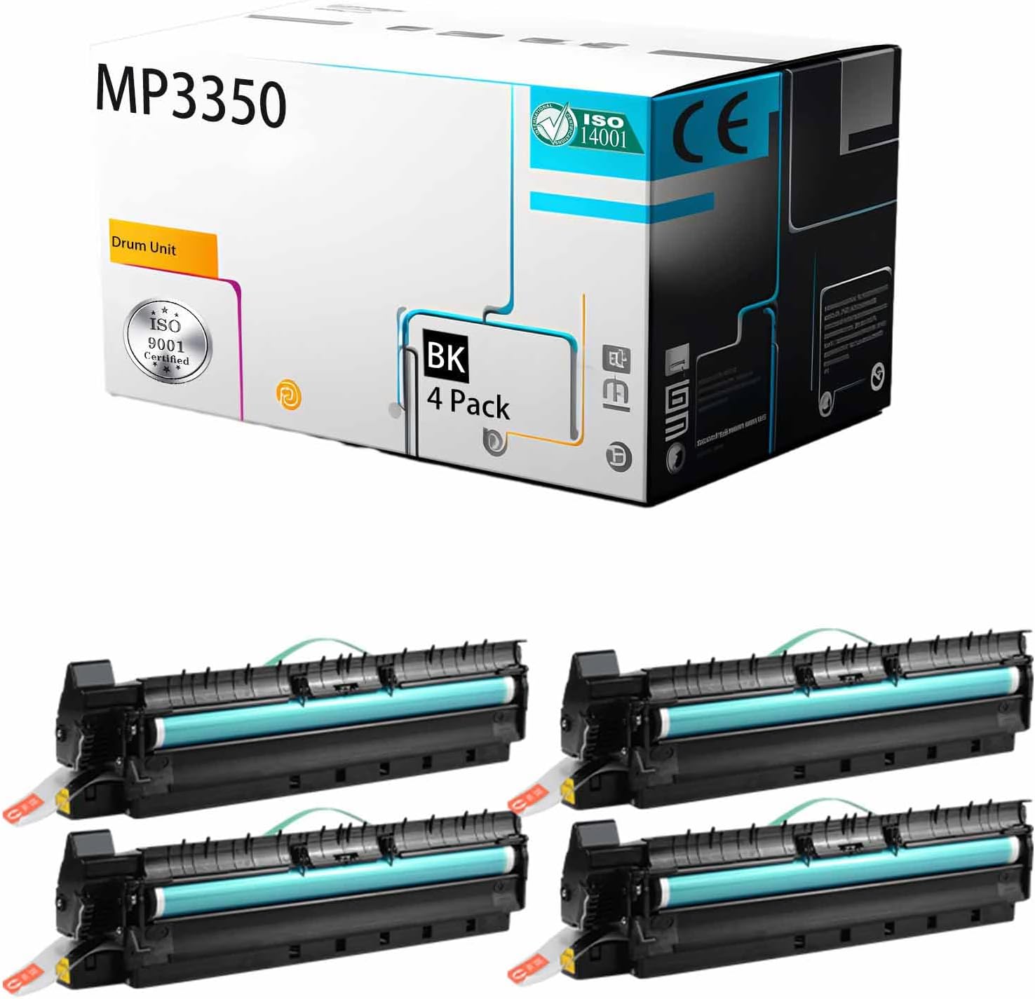 LSSF MP3350 Drum Unit Compatible for Ricoh MP3010 MP3025 MP3030 MP3053 MP3205 MP3350 MP3350B MP3351 MP3352SP MP3353 MP3550 Printer [High Print Page Volume with Chip] (Black 4Pack)