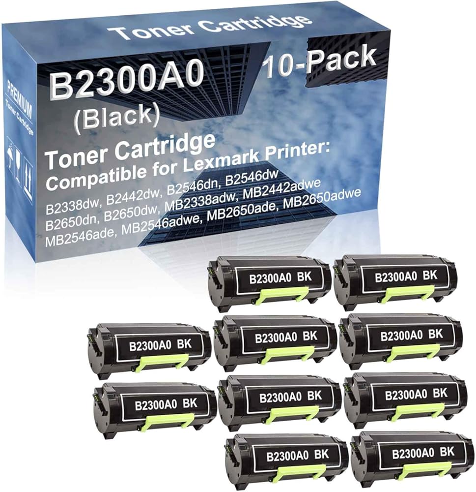 10-Pack Compatible High Capacity B2300A0 Toner Cartridge use for B2338dw, B2442dw, B2546dn, B2546dw Printer (Black)