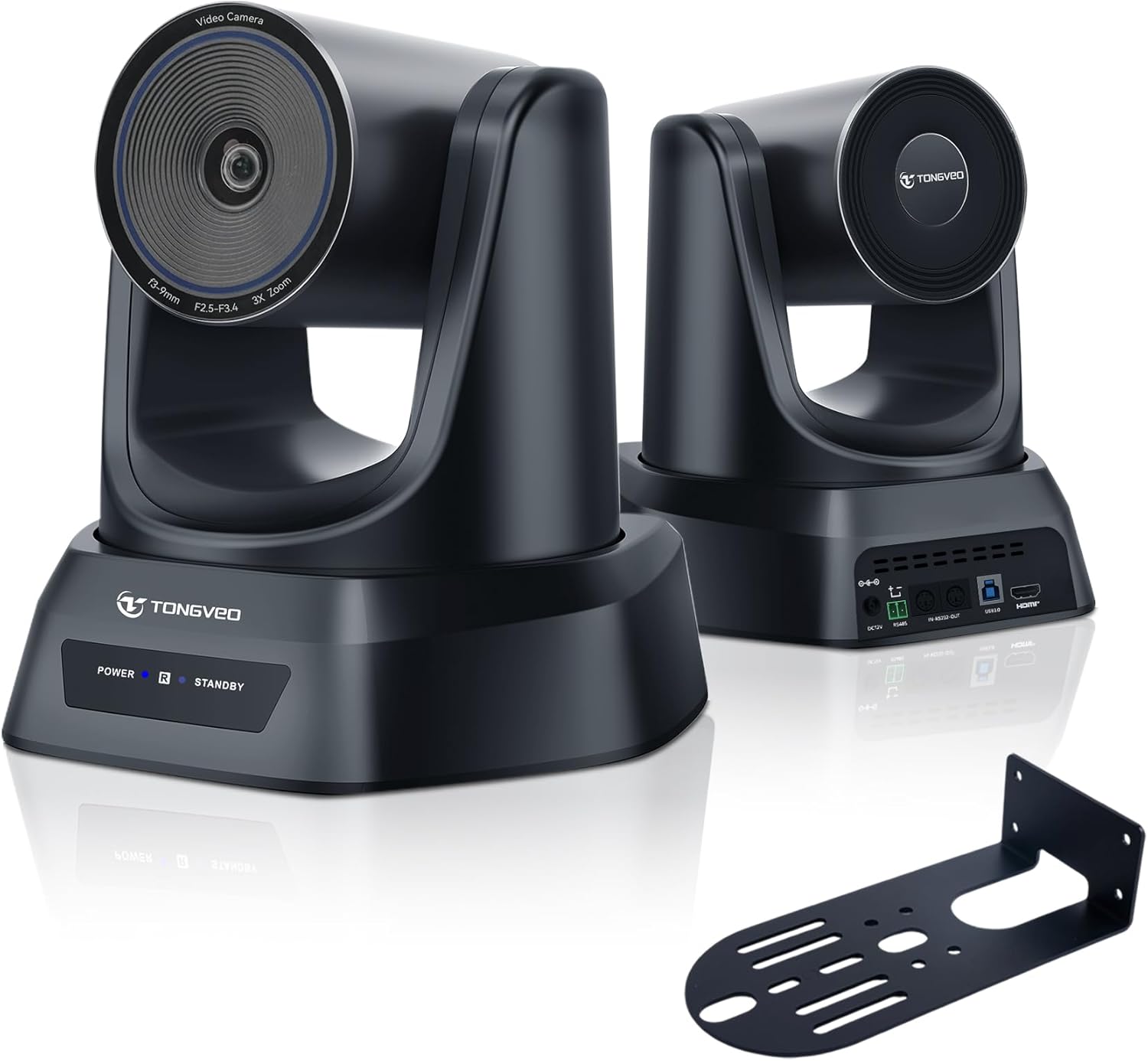 TONGVEO 3X Optical Zoom PTZ Camera AI Auto-Tracking HDMI USB 3.0 1080P 60fps Wide-Angle for Video Conference Business Meeting Live Streaming Online Learn with Zoom YouTube Teams OBS and More