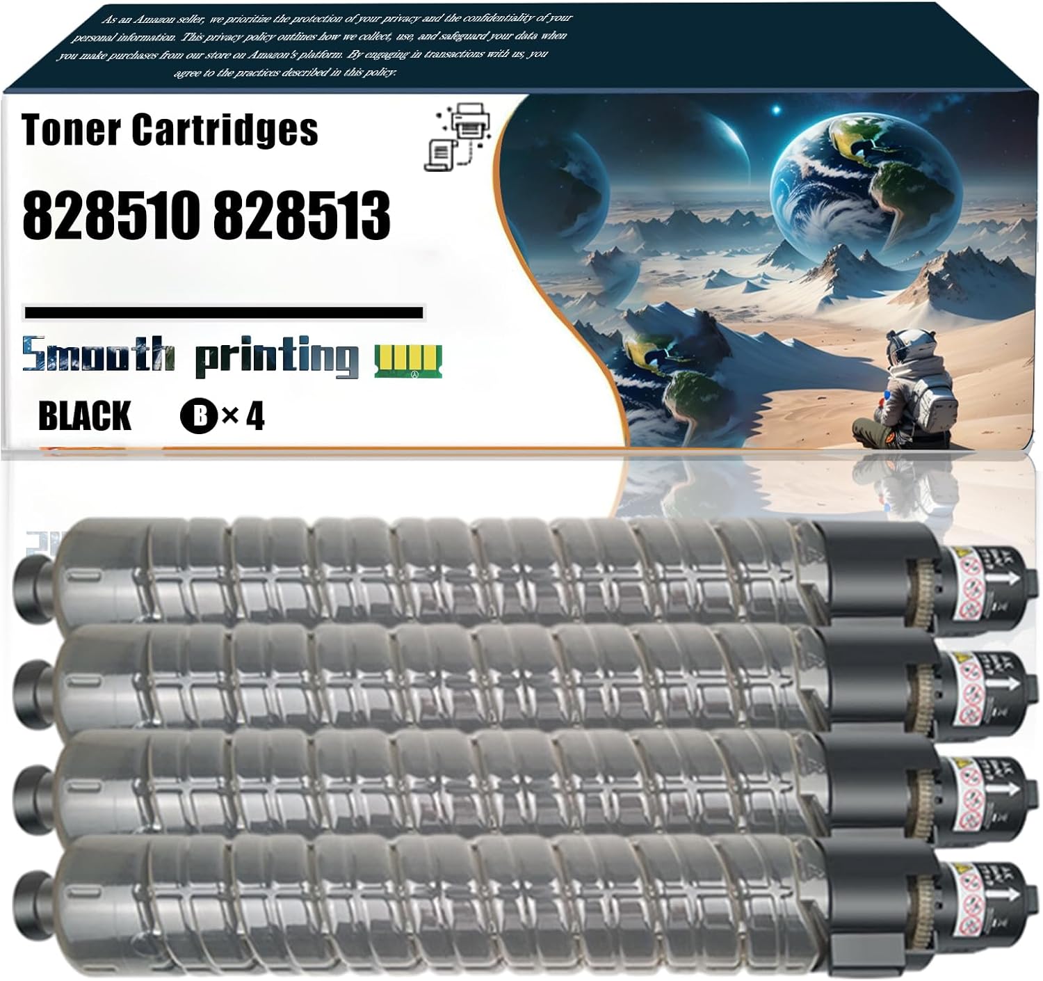 LSSF Replacement Parts Toner Cartridges 828510 828513 828512 828511 Compatible with Ricoh Pro C9200 Printers, Contains Chip and Clear Printing (4 Pack Black)