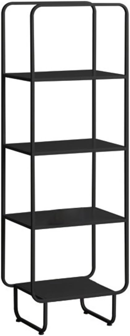 HEXEH Shelf Bookcase Iron Bookshelf Integrated Floor-to-Ceiling Storage Rack Small Bookcase Corner Stand Wall Narrow Cabinet Corner Shelf Bookcase Storage Shelves (Size : Black), ZHONGXIAOFEI2023