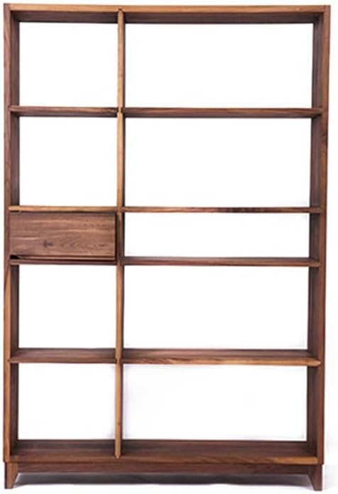 LOVULIFE Book Shelf Storage Rack Home Retro Bookshelf with Drawers Bedroom Rack Office Partition Decorative Rack Living Room Storage Bookcase Bookshelf Bookcase(Color:B)