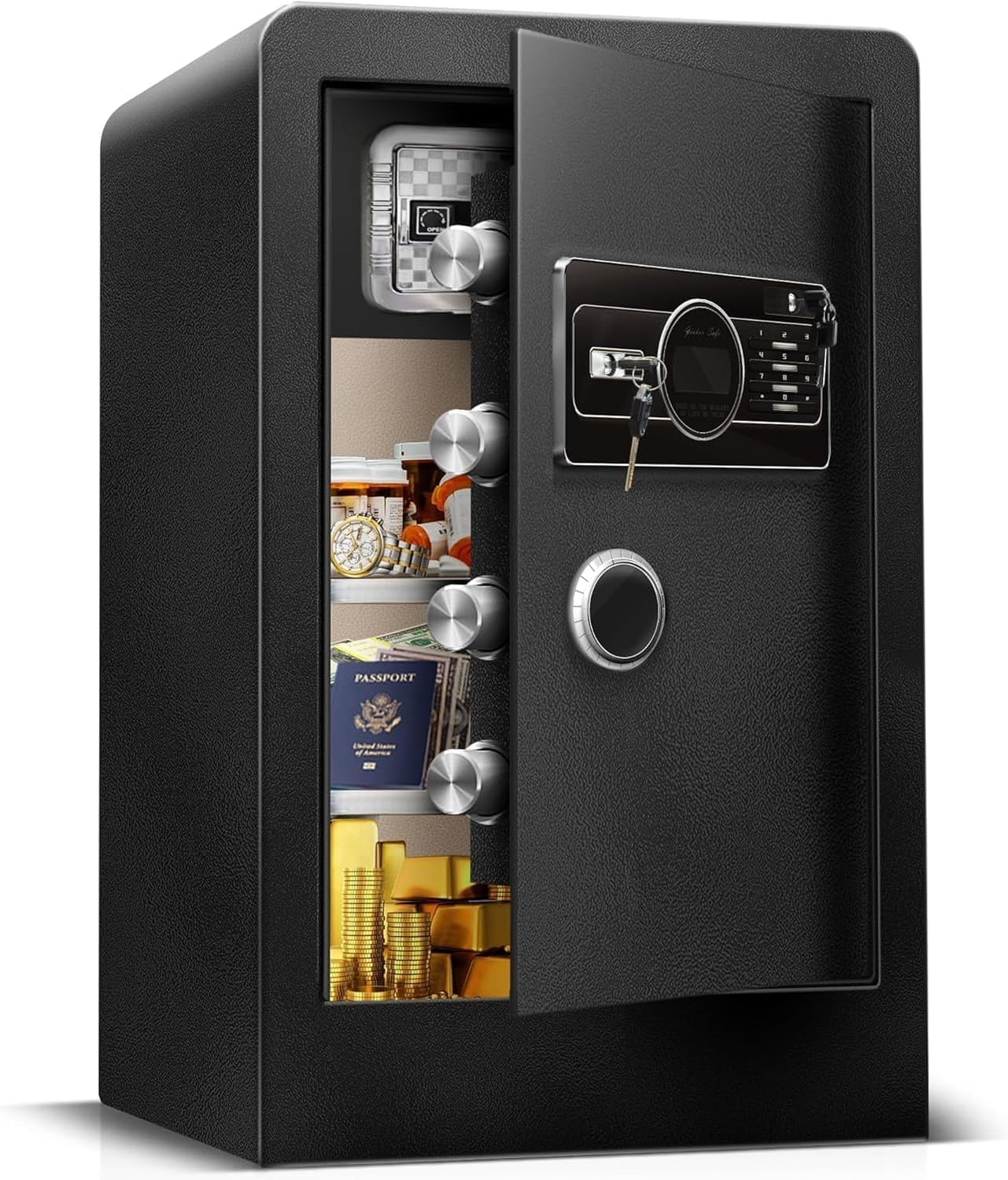 9.4 Cub Extra Large Home Safe Box Fireproof Waterproof, 120Lbs Heavy Duty Safe Box with Anti-theft Smart Alert for Document Business