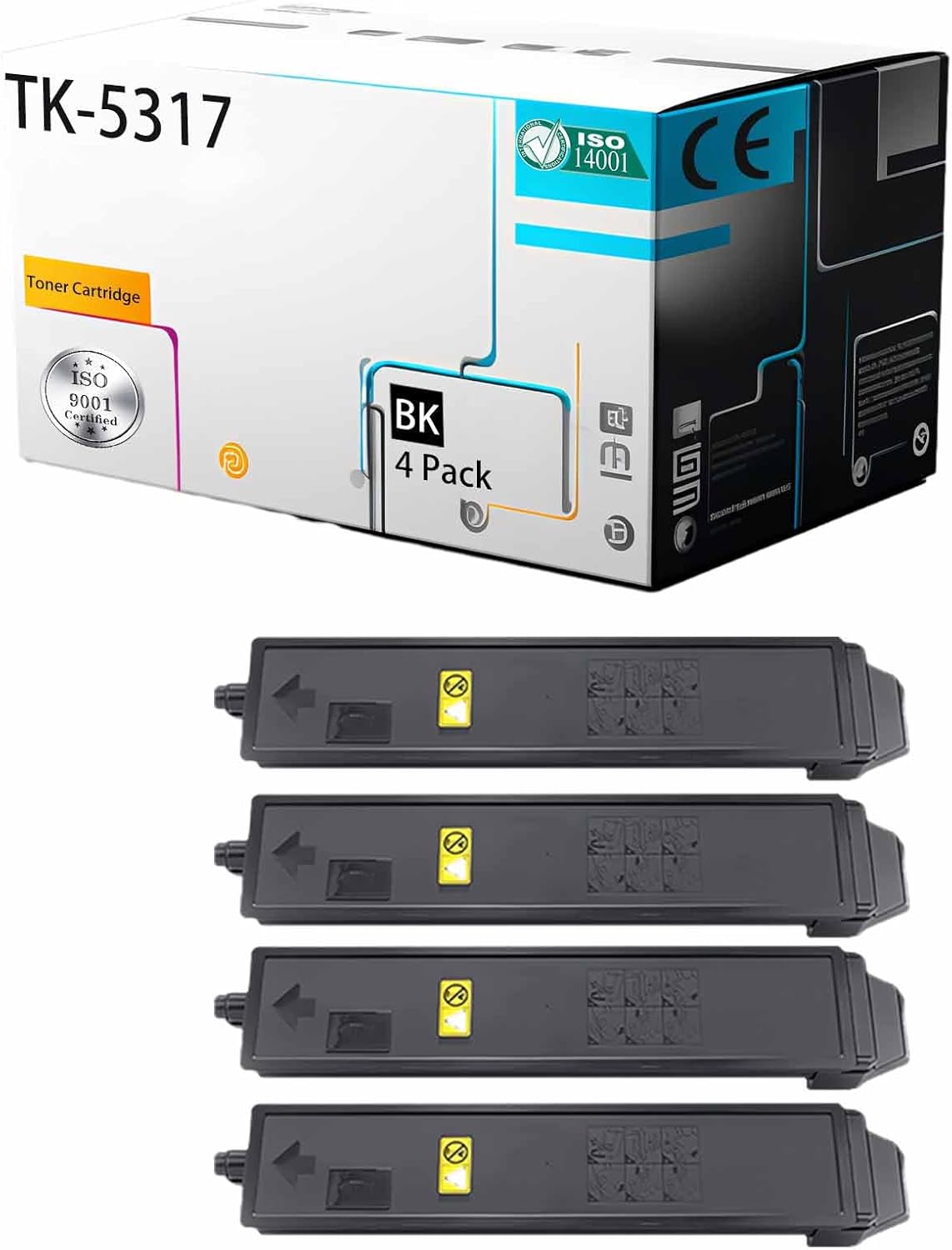 LSSF TK-5317 TK-5317K TK-5317C TK-5317M TK-5317Y Toner Cartridge Compatible for Kyocera TASKalfa 408ci 508ci Printer [High Print Page Volume with Chip] (Black 4Pack)