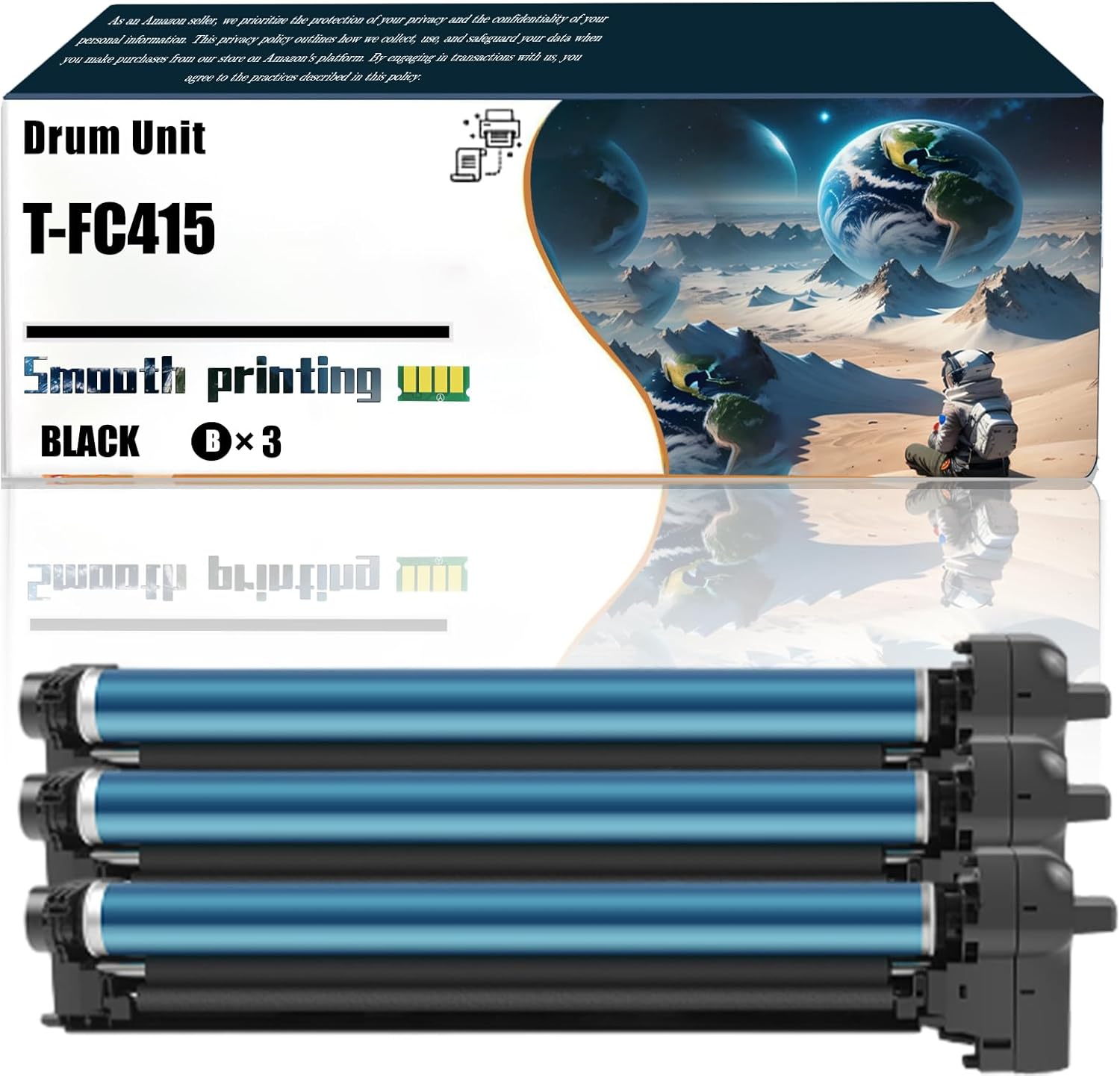 LSSF Replacement Parts Drum Unit T-FC415 Compatible with Toshiba E-Studio 2515AC 3015AC 3515AC 4515AC 5015AC Printers, Contains Chip and Clear Printing (3 Pack Black)
