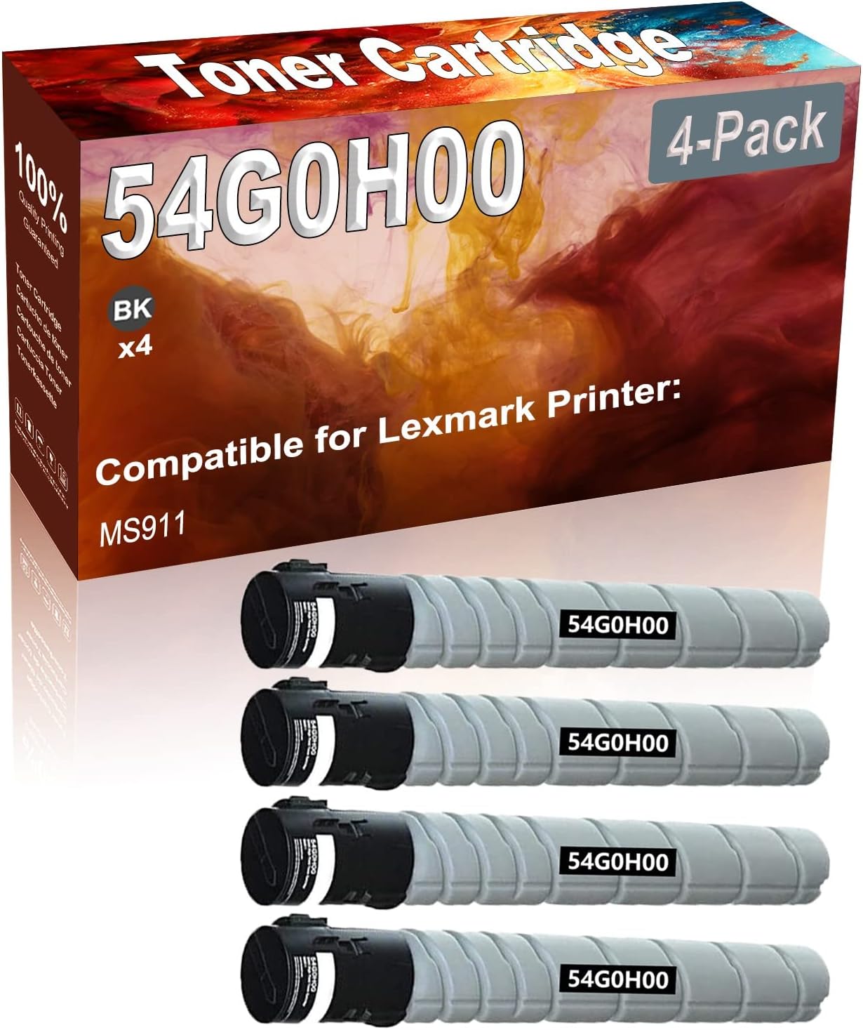 Credibility Store 4-Pack (Black) Compatible High Yield 54G0H00 Printer Cartridge use for MS911 Printer