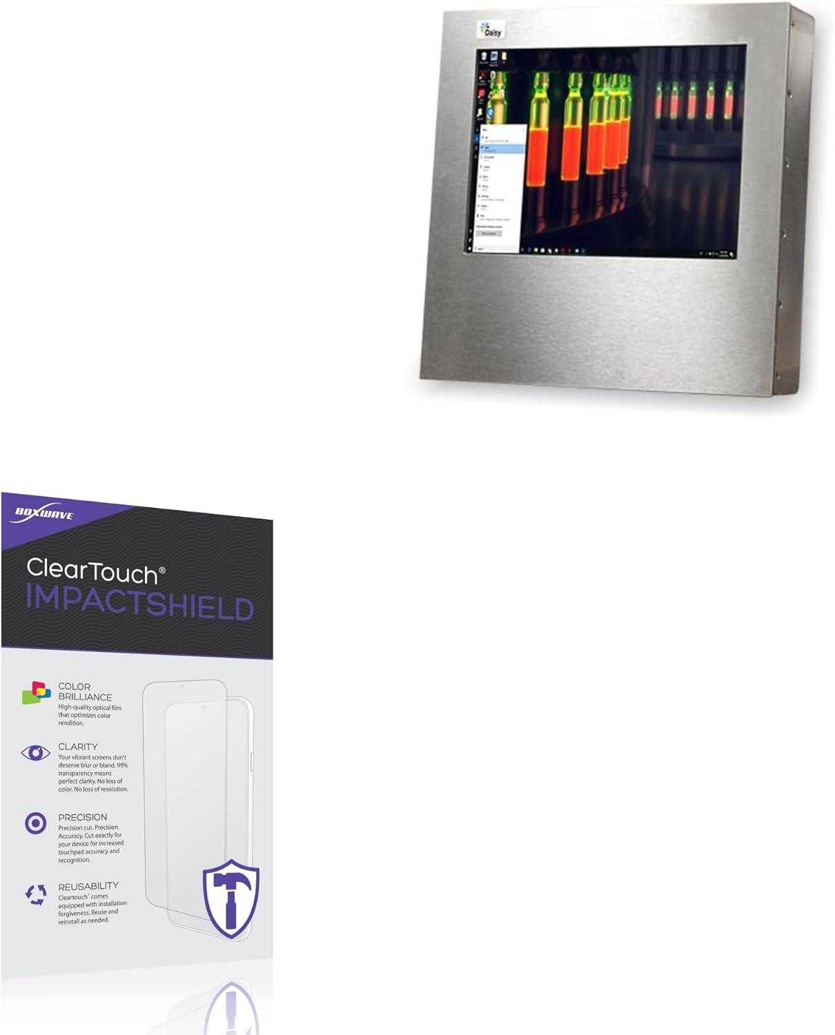 BoxWave Screen Protector Compatible With Daisy Data 2573DB - ClearTouch ImpactShield (2-Pack), Impenetrable Screen Protector Flexible Film