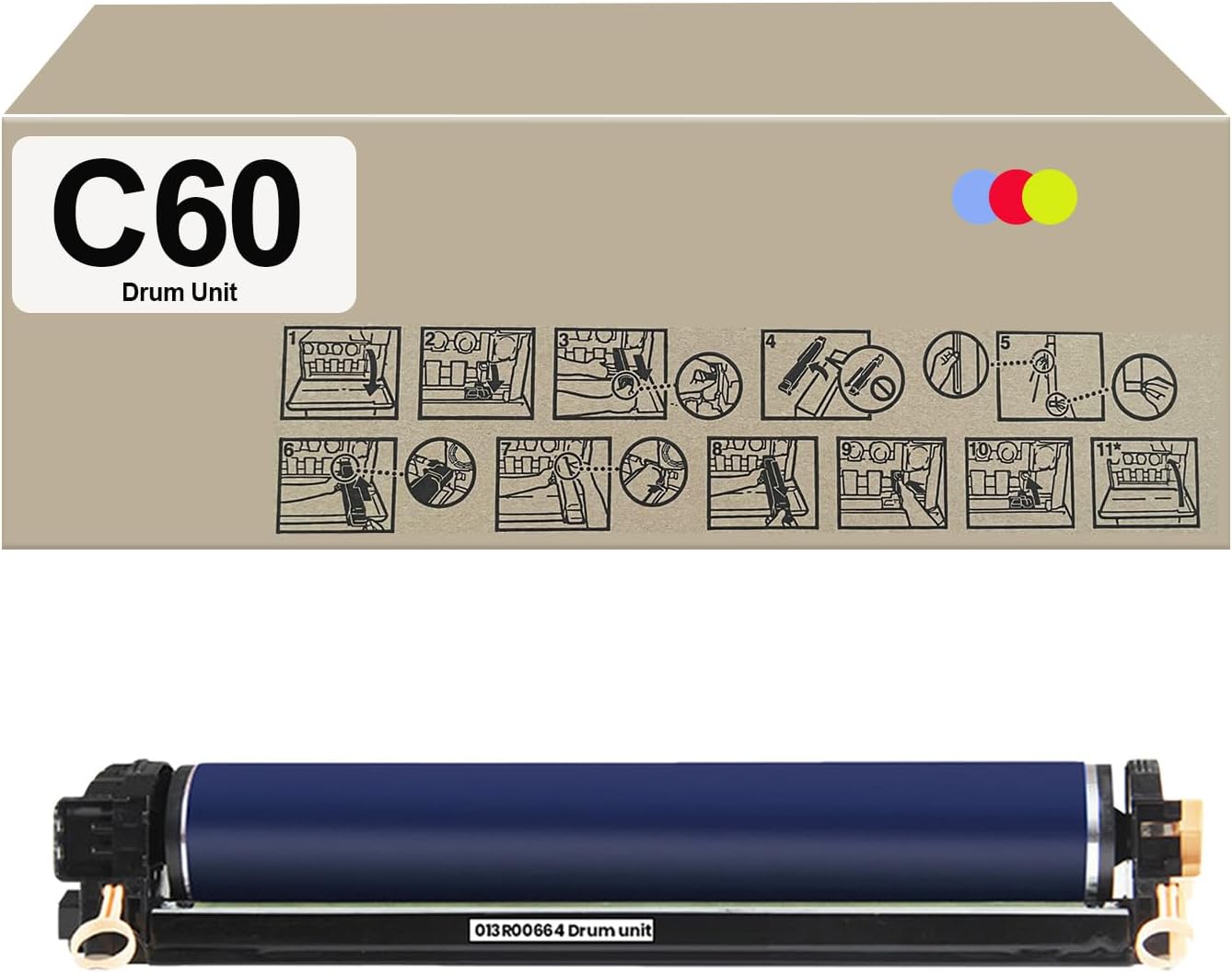 ASANSH Remanufactured 1PK 013R00664 Color Drum Unit Use with Color 550 560 570 C60 C70 EC70 PrimeLink C9065 C9070 Printers