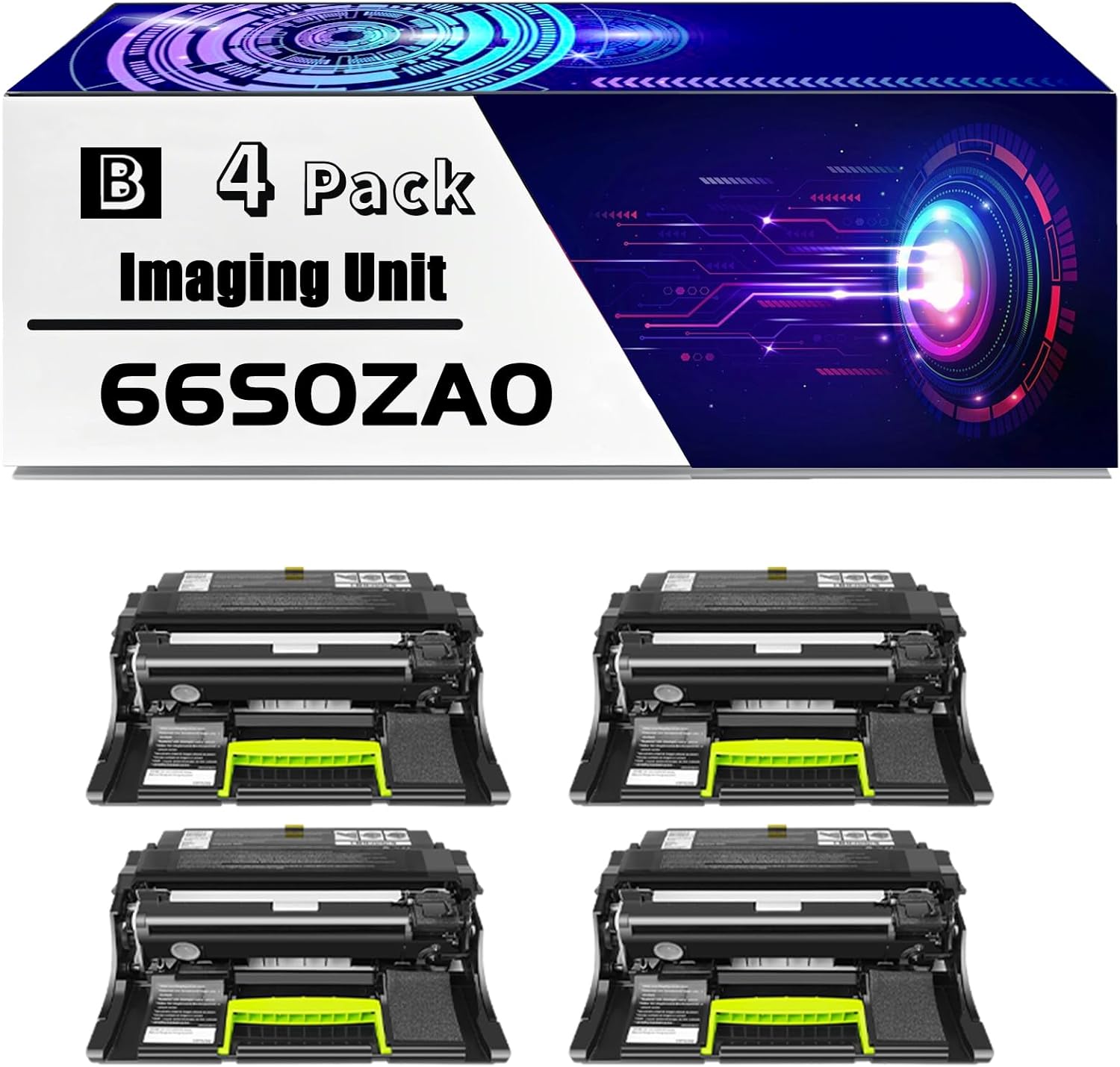 Compatible for Lexmark 66S0ZA0 Imaging Unit for M3350 MS531dw MS631dw MS632dwe MX532adwe MX632adwe Printers, with Chip High Yield 85000 Pages, Durability (4 Pack Black)