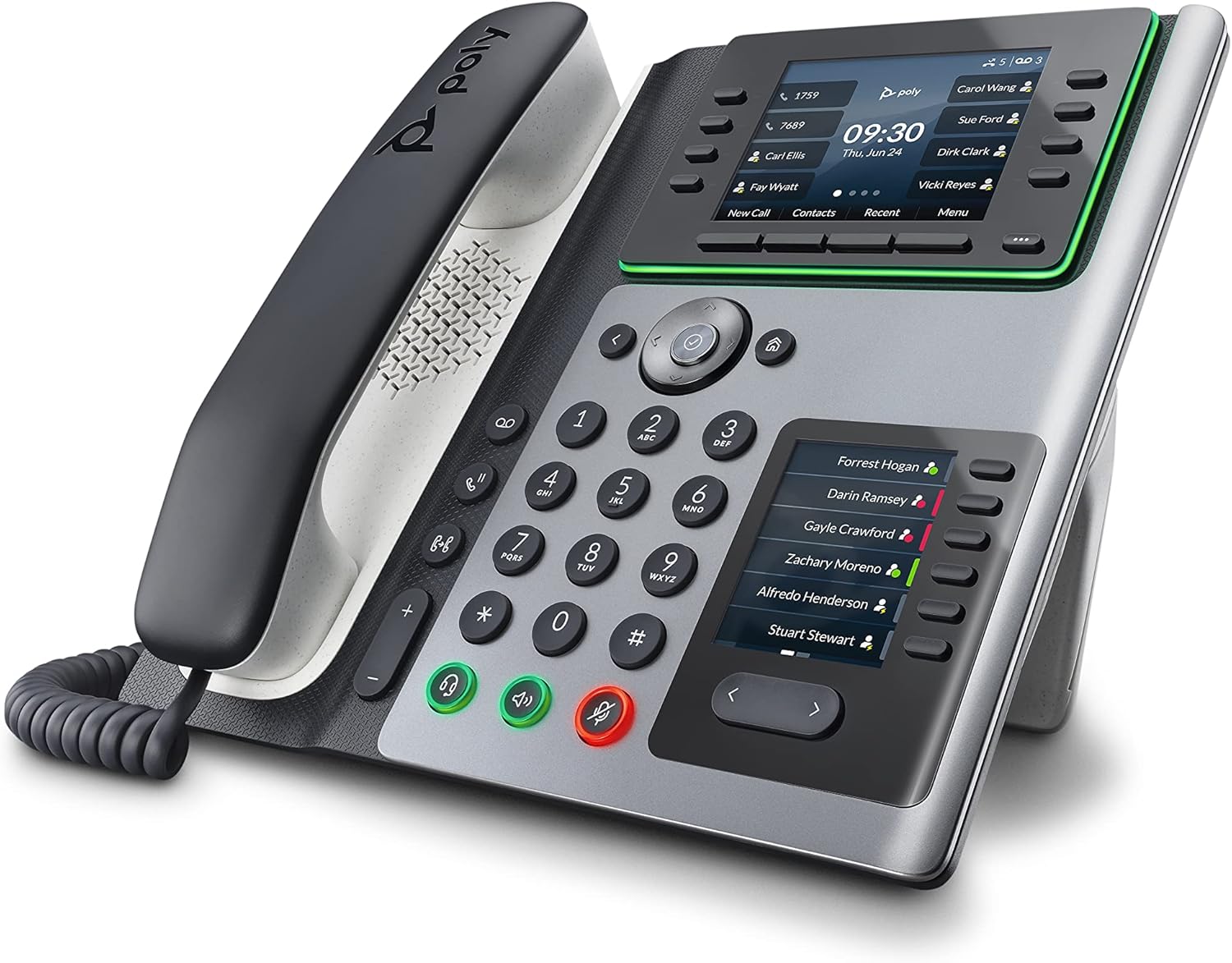 Plantronics Edge E450 IP Desk Phones (Plantronics + Polycom) 8-line Keys Supporting up to 32 Lines - Integrated Bluetooth for Mobile Phone and Headset Pairing