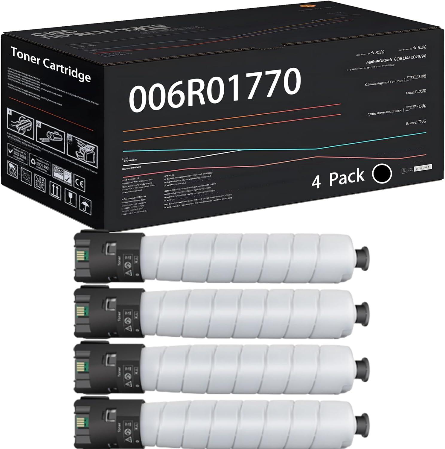 UVUMB Compatible with Xerox 006R01770 Toner Cartridge Work for Xerox AltaLink B8145 B8155 B8170 Printers, with Chip, High Yield 52000 Pages, High-Definition Printing (4 Pack Black)