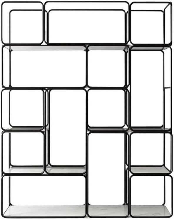 GFAZXDS Book Shelf Storage Rack Living Room Shelf Partition Decorative Frame Wrought Iron Nordic Bookshelf Porch Floor Storage Storage Display Stand Bookshelf Bookcase (B 120 * 34 * 150cm