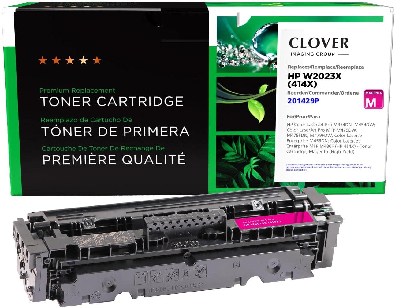 Clover Remanufactured High Yield Toner Cartridge Replacement for HP 414X (W2023X) | Magenta