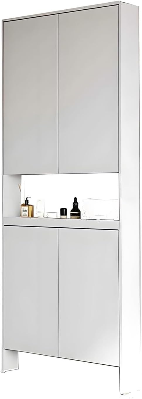 LINLIUA Behind The Door Bookshelf, 5 Shelf Behind Door Shelves with Storage, Space-Saving Wall Mount Narrow Bookcase Cabinet for Living Room Bedroom Children's Room