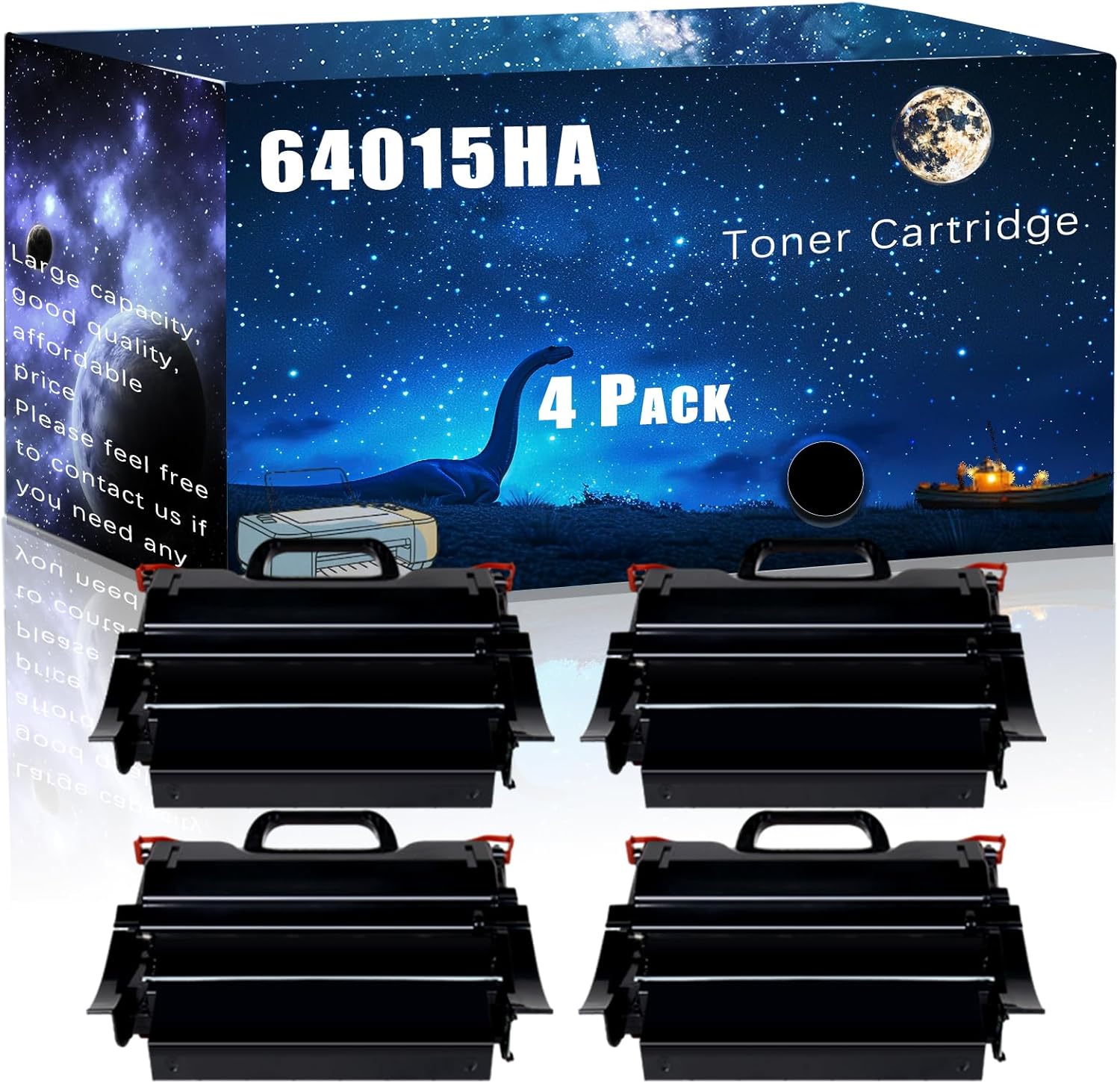 64015HA Compatible Toner Cartridge Replacement for Lexmark High Yield Compatible T640 T640DN T640DTN T640N T640TN Printers, Meet Printing Needs (4 Pack Black)