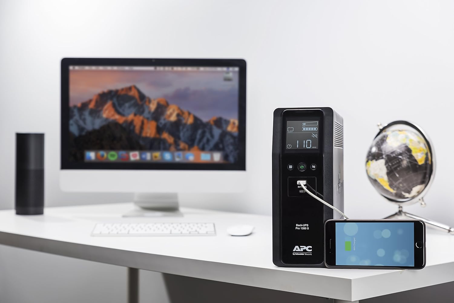 APC Sinewave UPS Back-UPS Pro, 1350VA Battery Backup & Surge Protector, LCD, AVR, BR1350MS