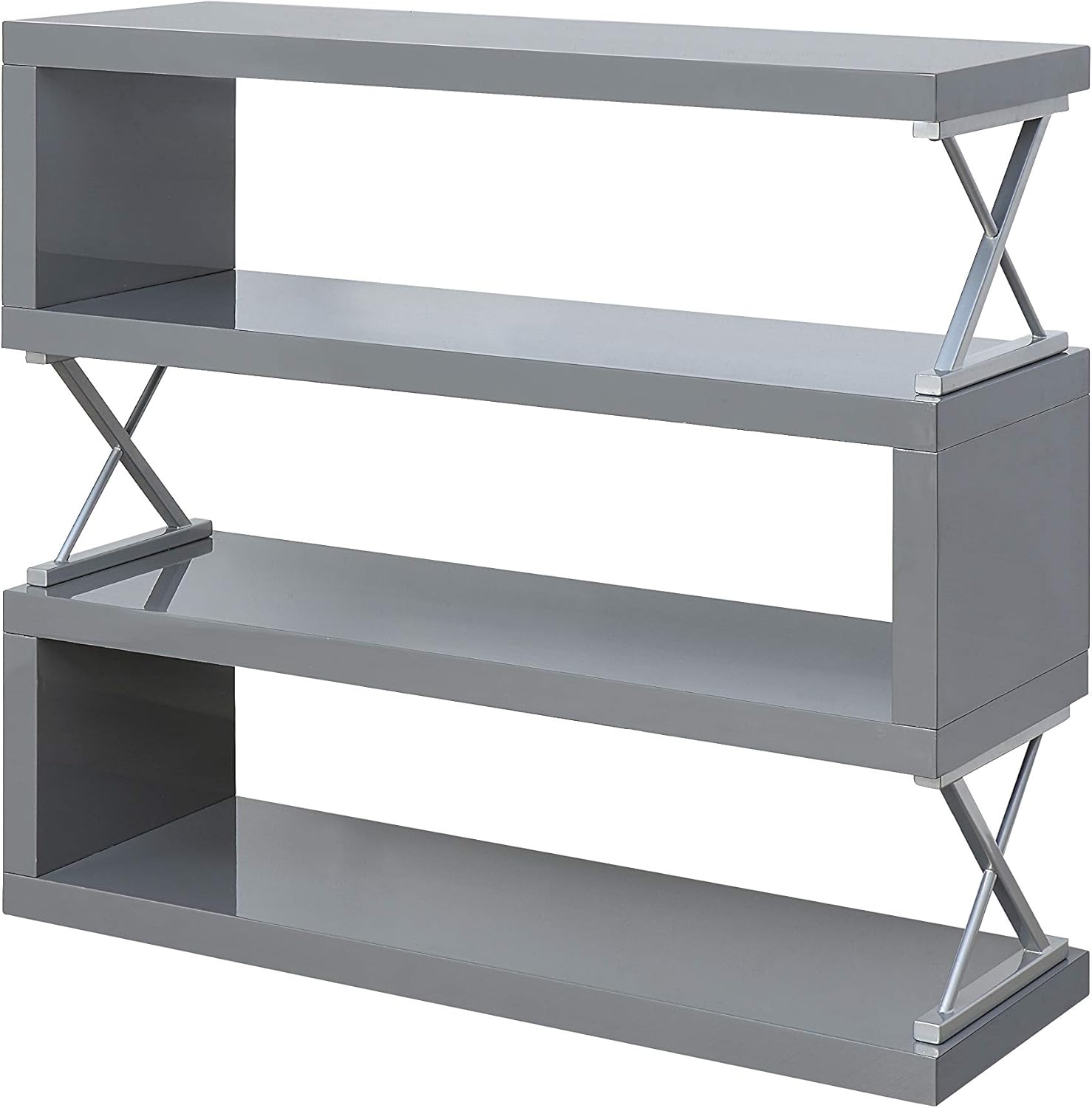 HOMES: Inside + Out Vintage 4 Shelves Wood 47 in. Bookcase for Living Room, Bedroom, Home Office, Gray