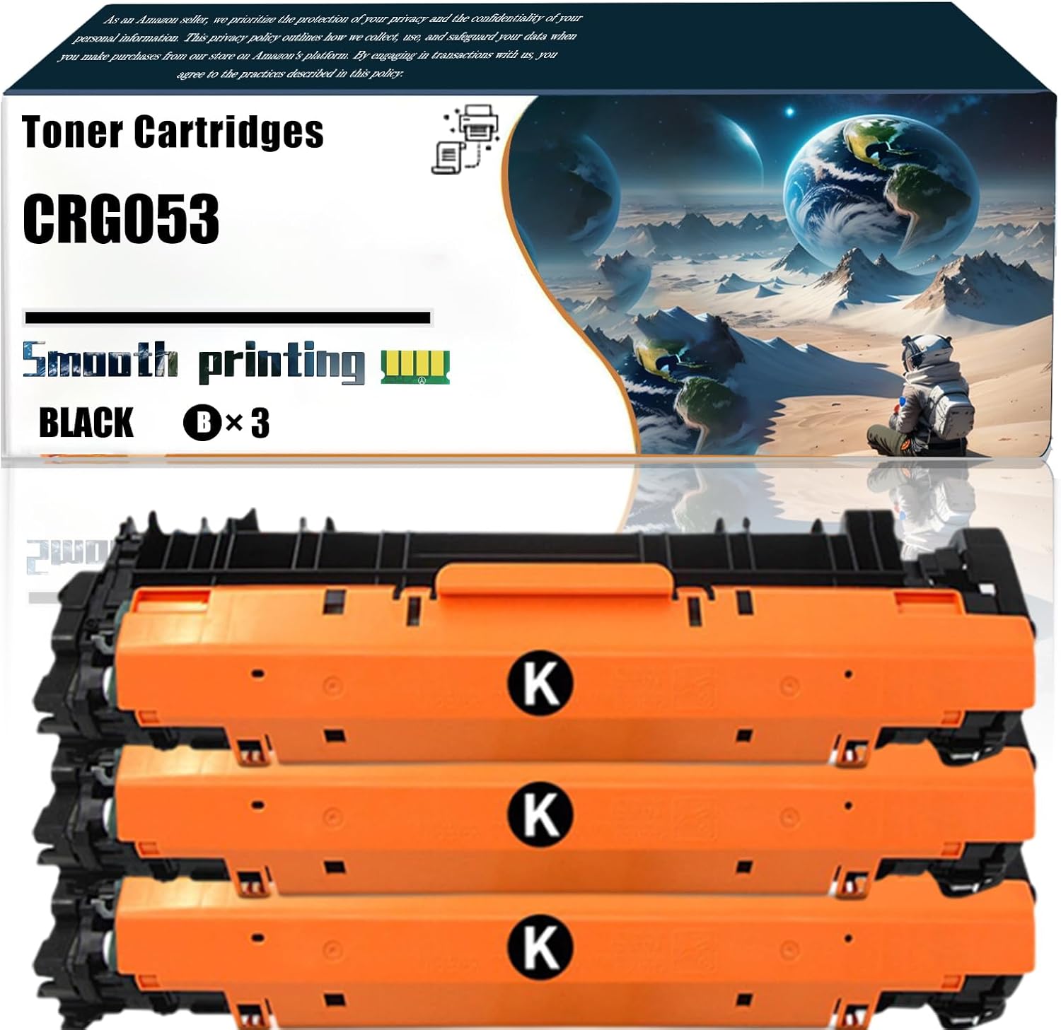 Replacement Parts Toner Cartridges CRG053 Compatible with Canon LBP853Ci Printers, Contains Chip and Clear Printing (3 Pack Black)