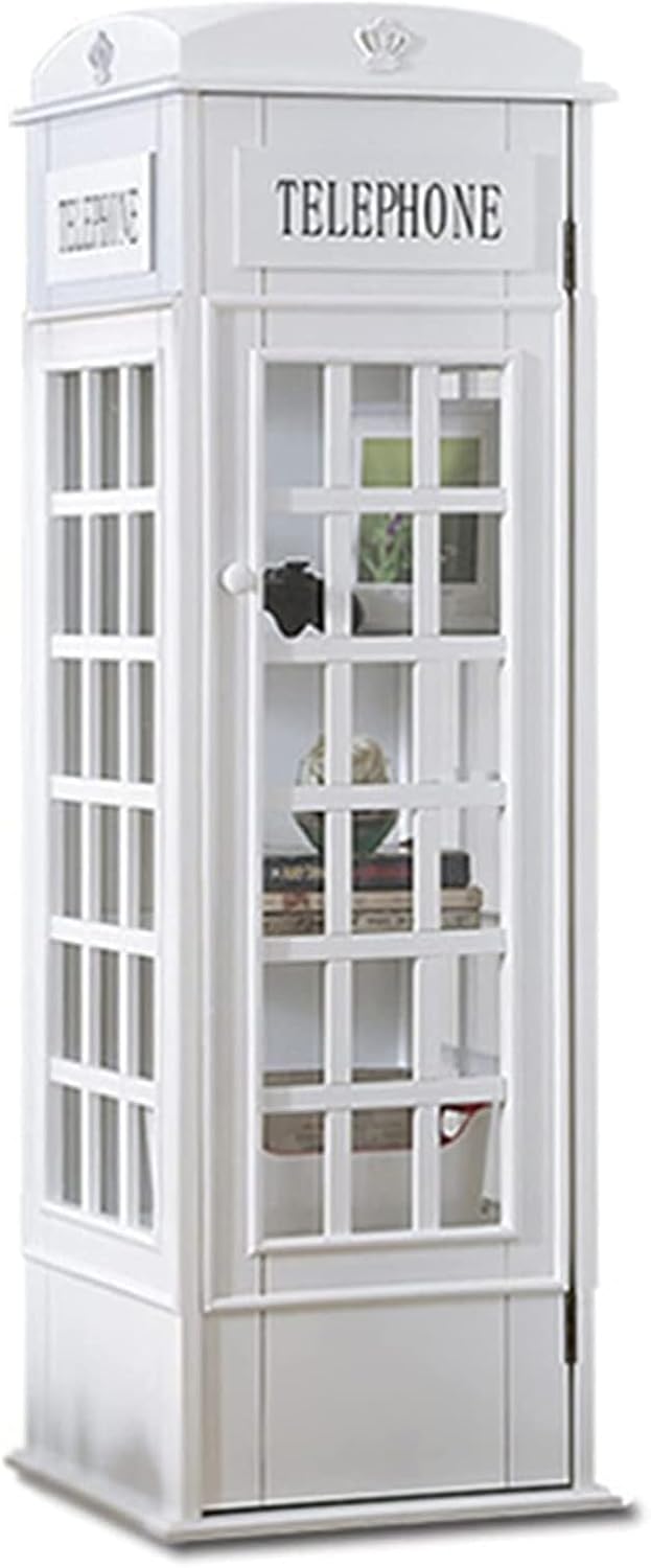 5-tier Wood Bookshelf Telephone Booth Shape,cute Floor Standing Bookcase Storage Rack For Kids&adults,wood London Telephone Booth Storage Shelf cube,decorative Bookshelf Organizer Display Cabinet