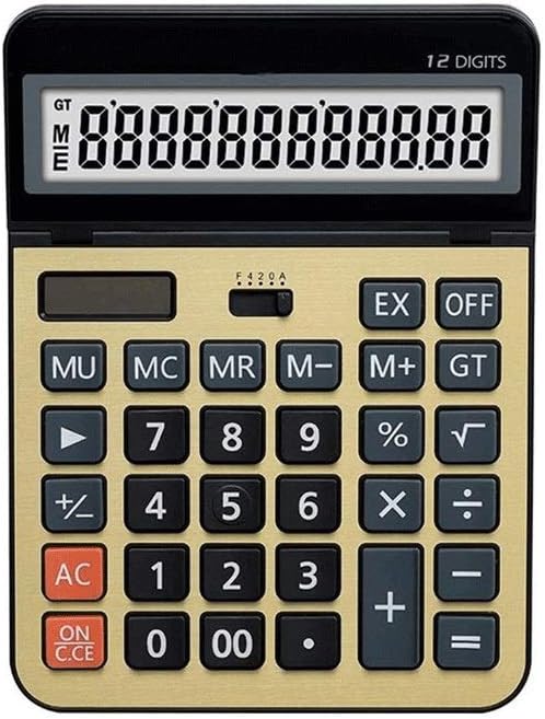 EWUROI Standard Function Basic Desktop Calculator, Large Display, for Home and Office, Power, Solar and Battery