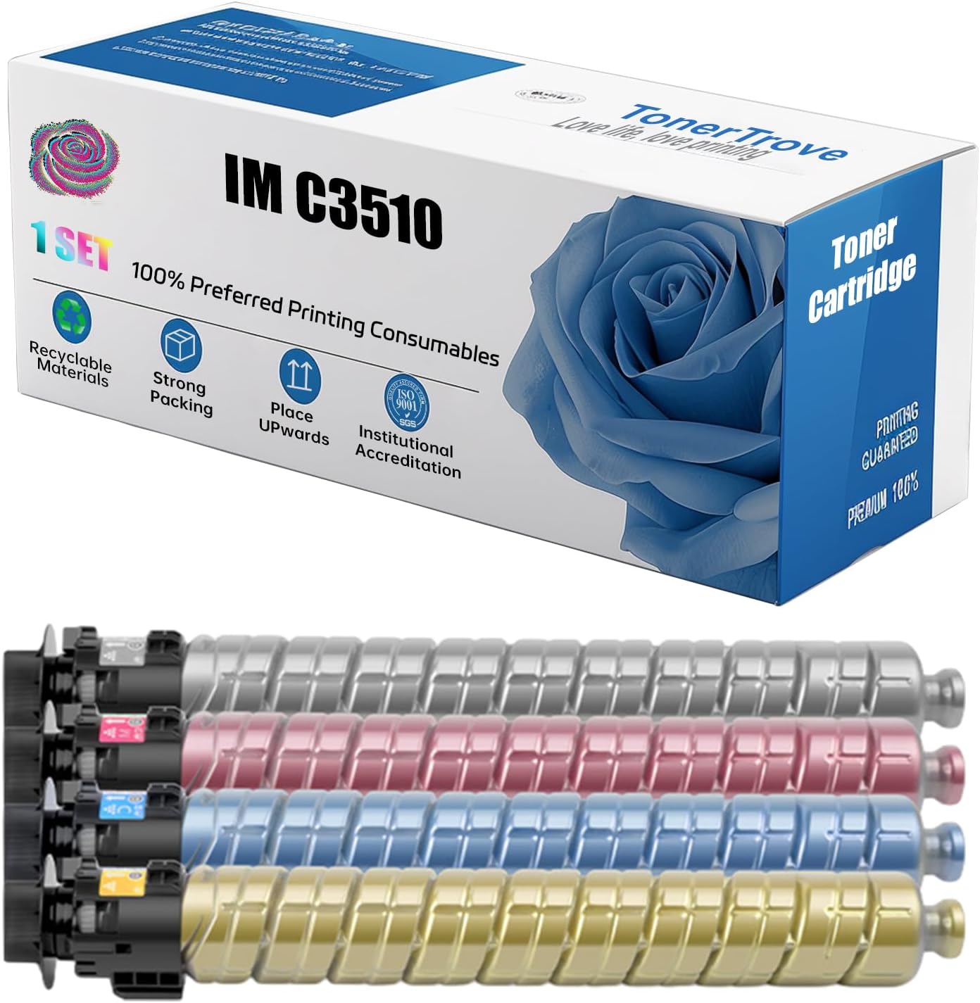 LECUU 842550 842551 842552 842553 IM C3510 High Yield Toner Cartridge Compatible for Ricoh IM C3010 IM C3510 Printer, 40000 Pages, Premium Print Performance (Multicolour)