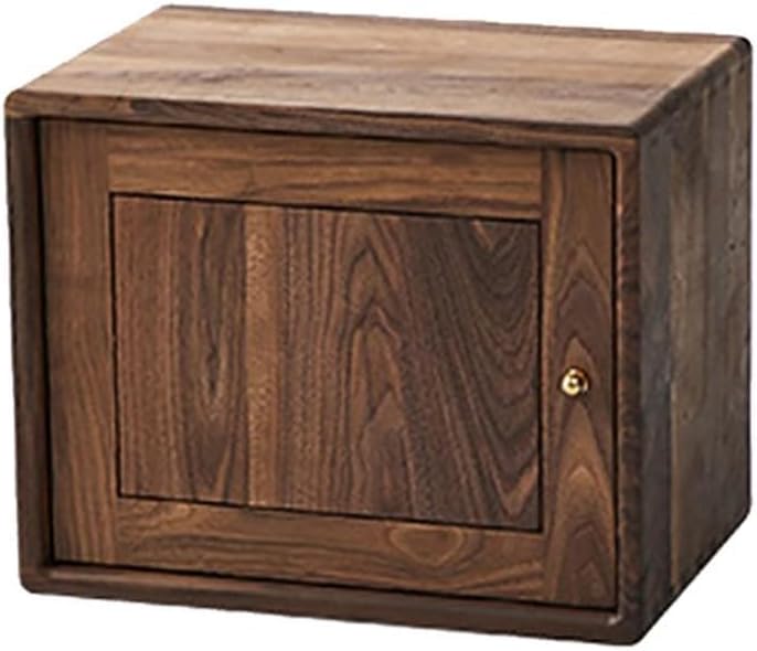 Contemporary Open Back Bookcase, Pine Wood Cube Bookshelf for Office Bookcase, Tenon Multifunctional Desk (Cube - with Door, 17.7