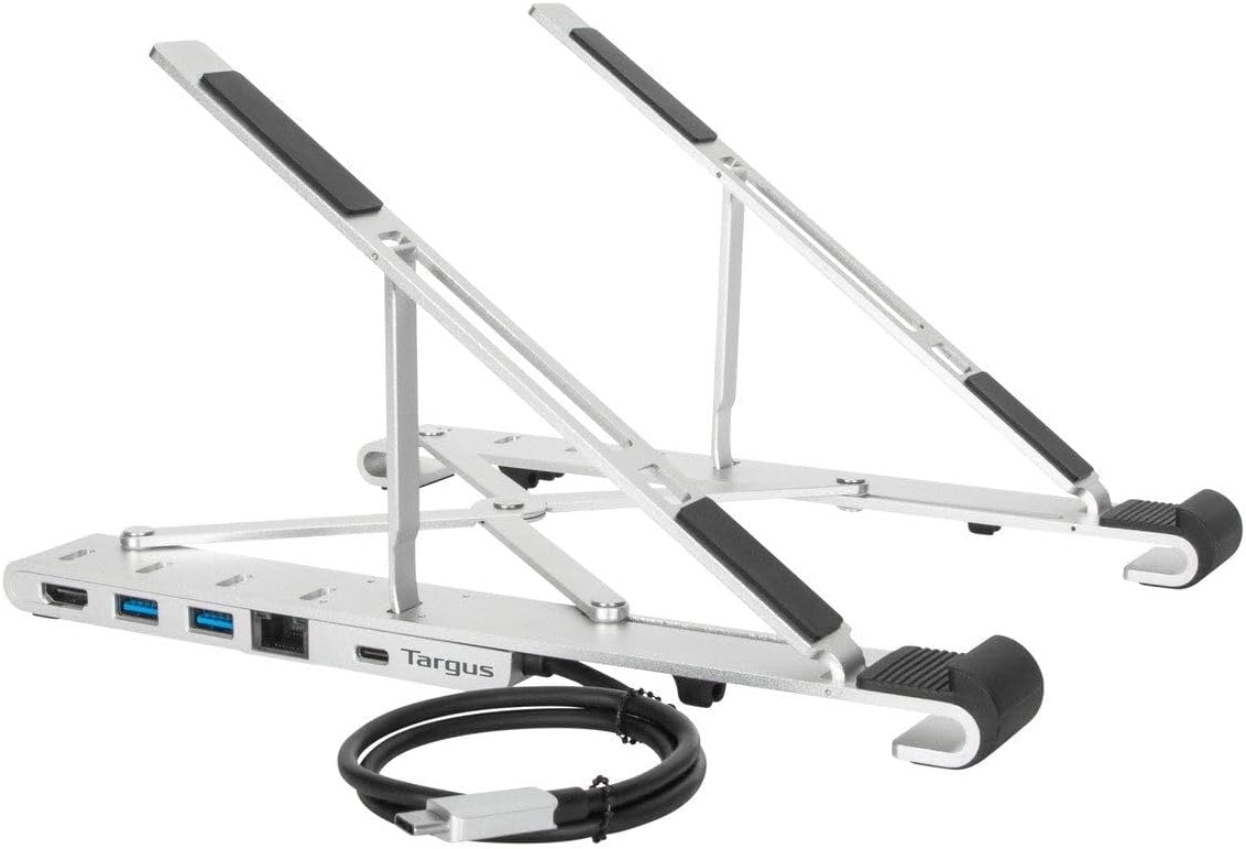 Targus Portable Laptop Stand + Integrated Dock, White (AWU100005GL)
