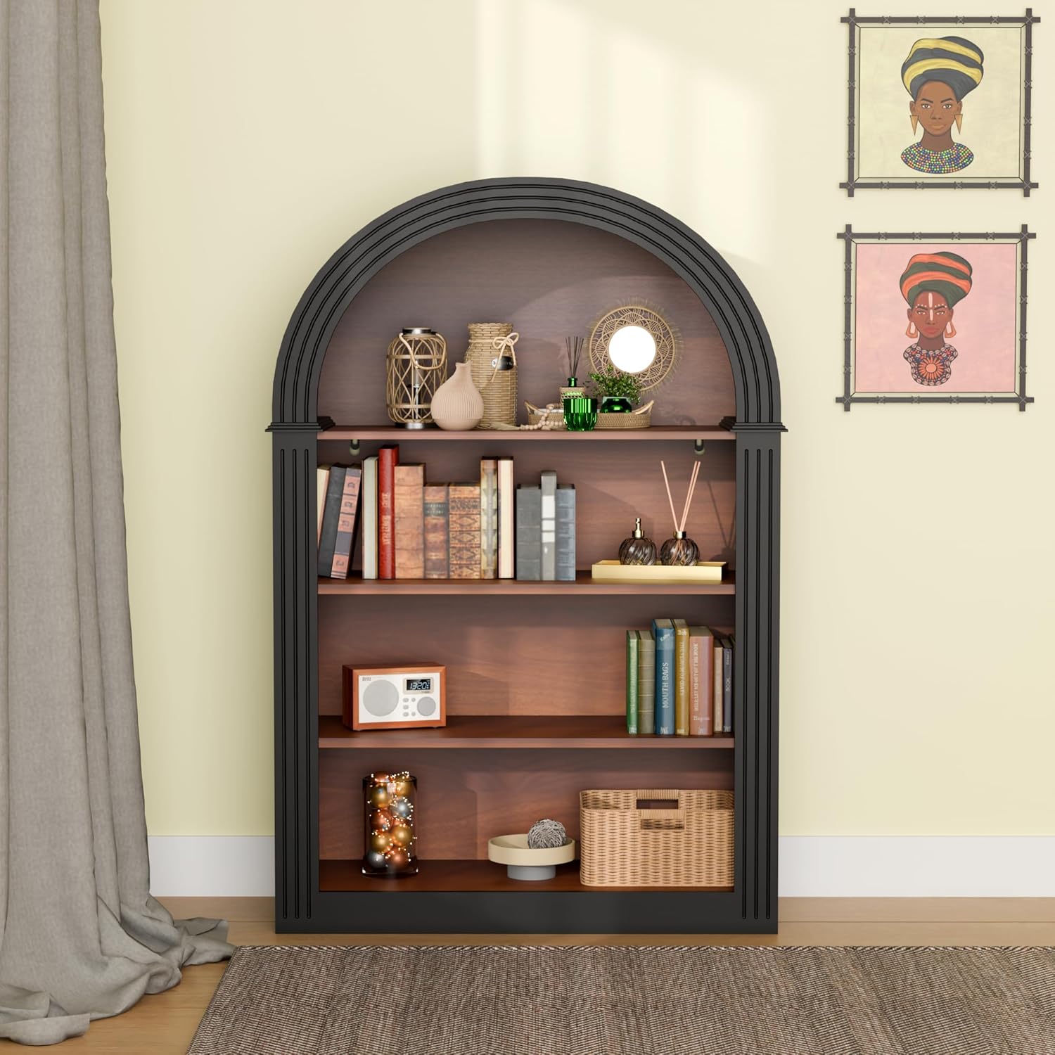 extrasleep 4-Tier Arched Bookcase, 45.66