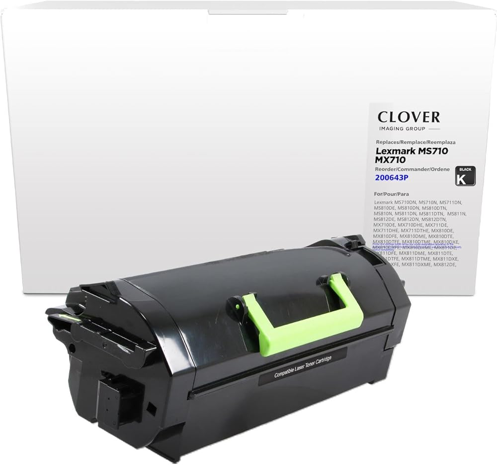 Clover Remanufactured Toner Cartridge for Lexmark 52D0HA0, 52D1H00, 62D0HA0, 62D1H00 | Black | High Yield