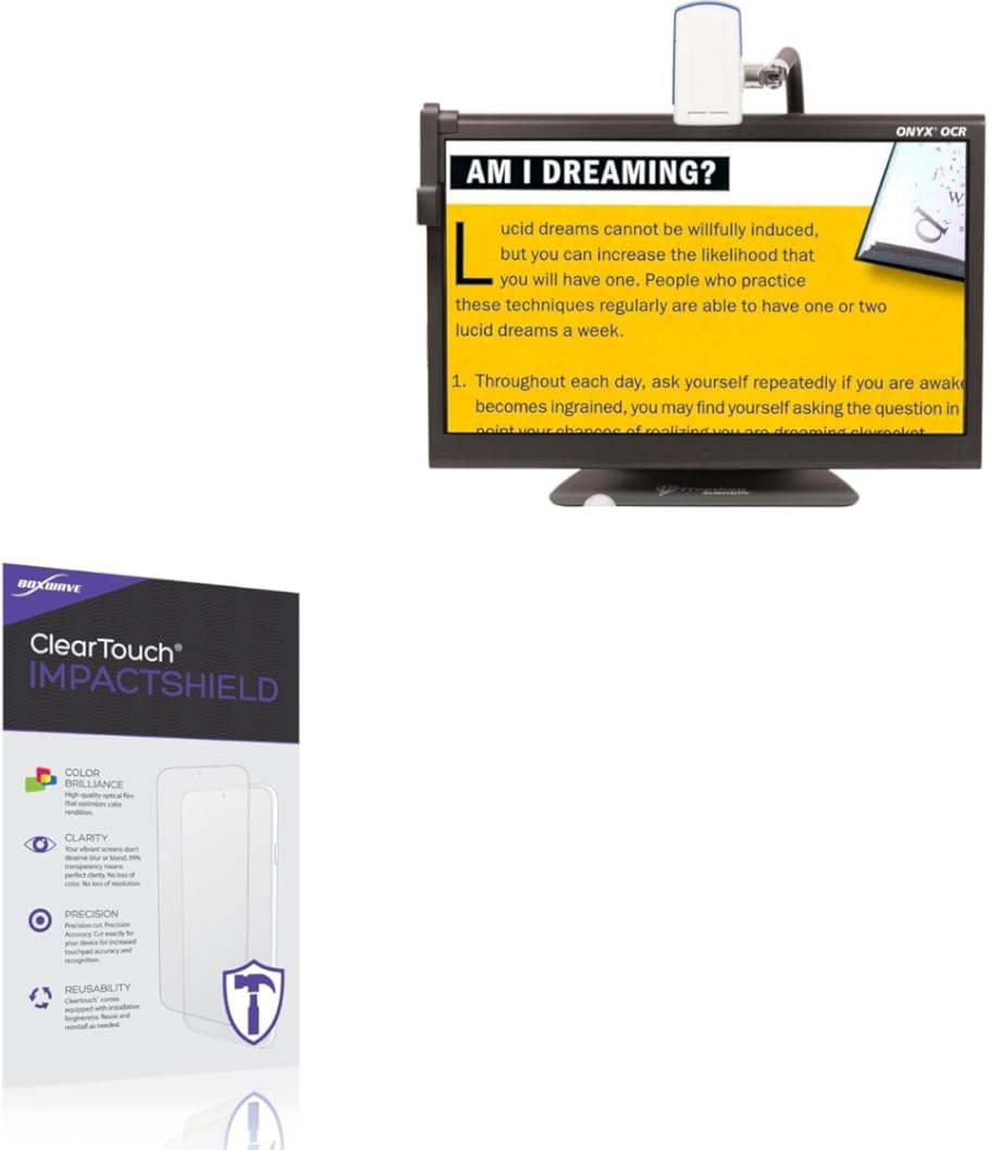 BoxWave Screen Protector Compatible with Freedom Scientific Onyx Deskset HD (24 in) - ClearTouch ImpactShield (2-Pack), Impenetrable Screen Protector Flexible Film