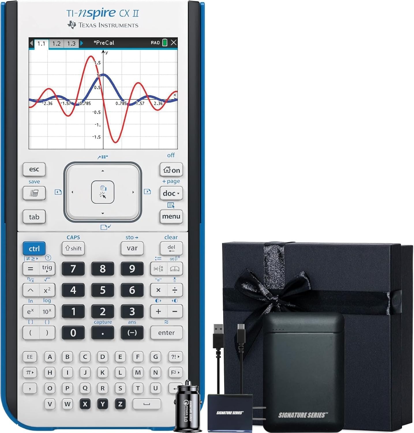 Texas Instruments TI-Nspire CX II Graphing Calculator, Signature Series Gift Bundle