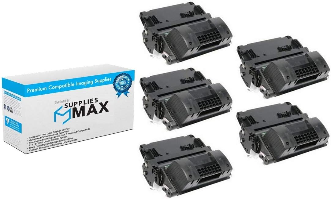SuppliesMAX Compatible Replacement for HP Laser Jet Enterprise M605DN/M605N/M605X/M606DN/M606X/M625DW/M630DN/M630Z Black Jumbo Toner Cartridge (5/PK-40000 Page Yield) (NO. 81X) (CF281JCJ_5PK)
