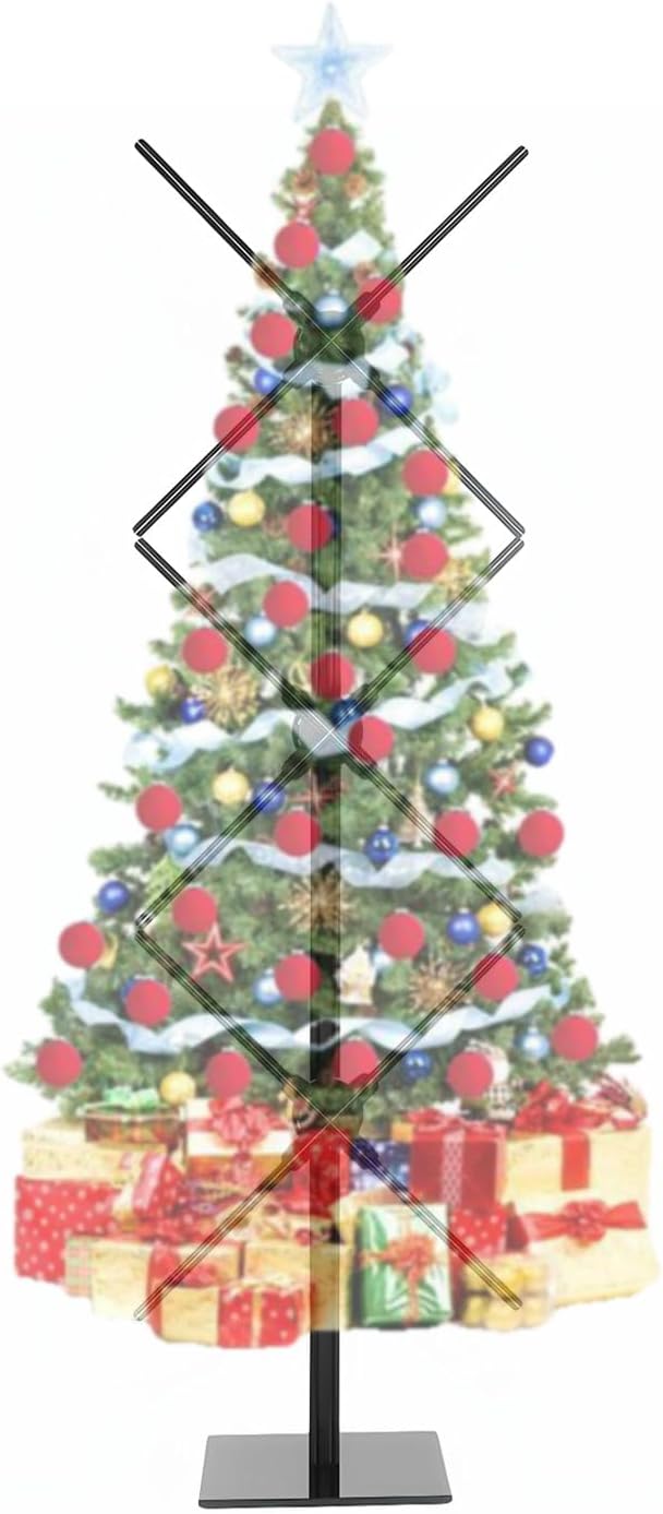 Missyou 50-inch 3DHologramFan Christmas Tree Display and Stand, Rack 3 x 52cm Fans with Bluetooth,App & Remote ,Holographic Fan LED,Customizable Video Content for Exhibitions,Trade Shows,Advertising