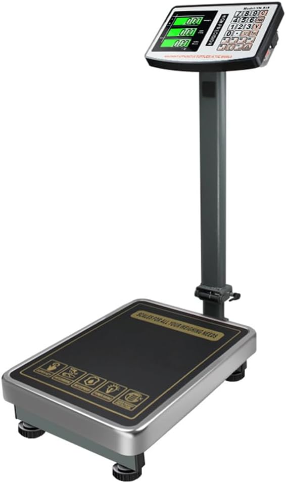 ZCBYBT 200kg Weight Commercial Platform Scale Postal Scale Computing Foldable Digital Scale Floor with Accurate LB/KG Price Calculator
