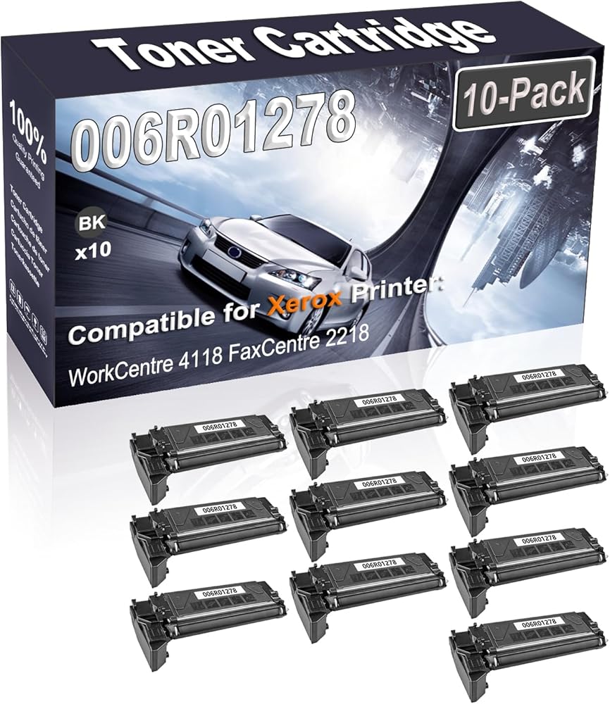 Kolasels 10-Pack (Black) Compatible WorkCentre 4118 FaxCentre 2218 Laser Printer Cartridge (High Capacity) Replacement for 006R01278 Printer Cartridge