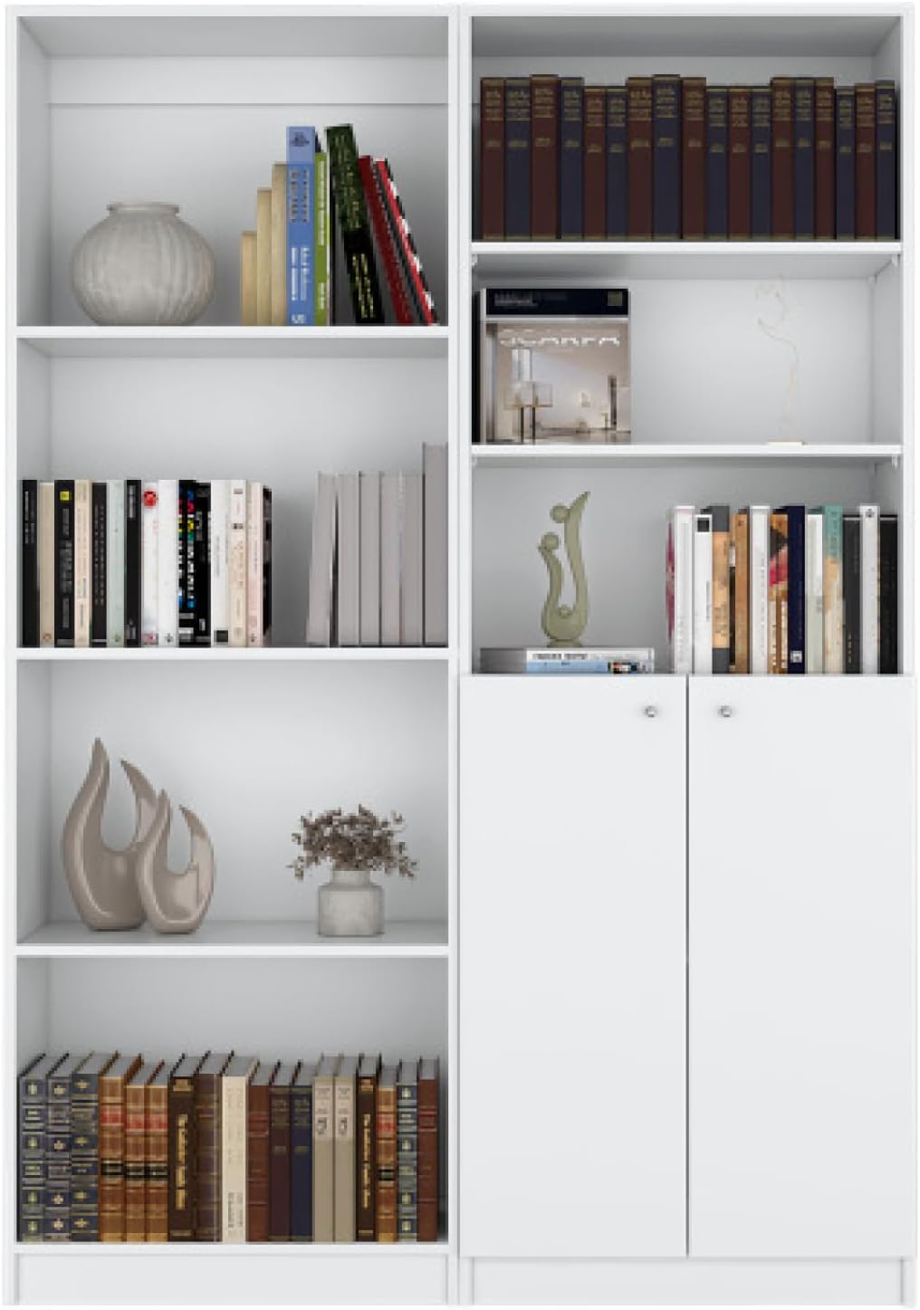 LEJUNMEISS Bookshelf Freestanding 4-Tier Open Storage Display 2 Piece with 9 Shelves Bookcase Set for Bedroom Living Room and Office